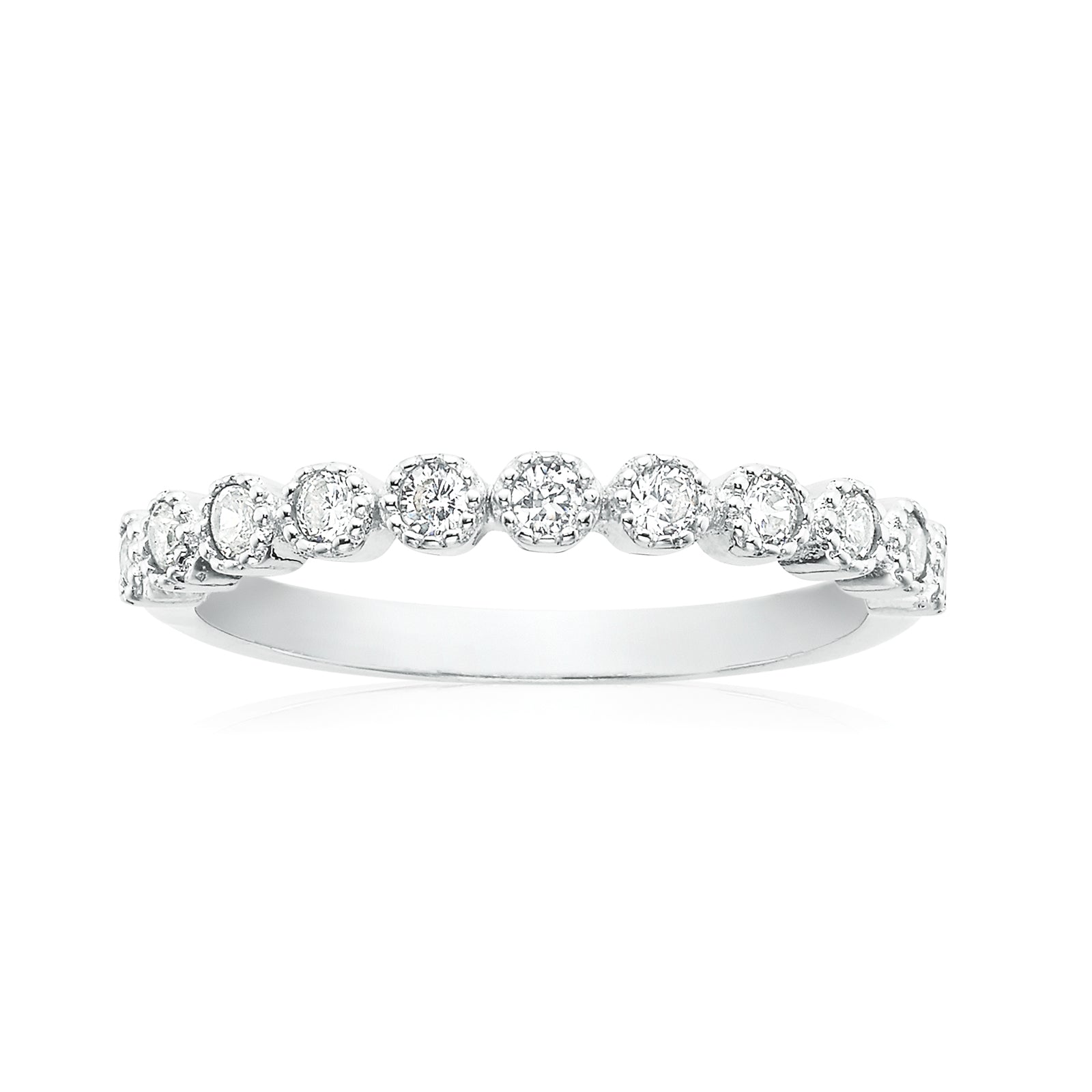 Sterling Silver Cubic Zirconia Stacker Ring