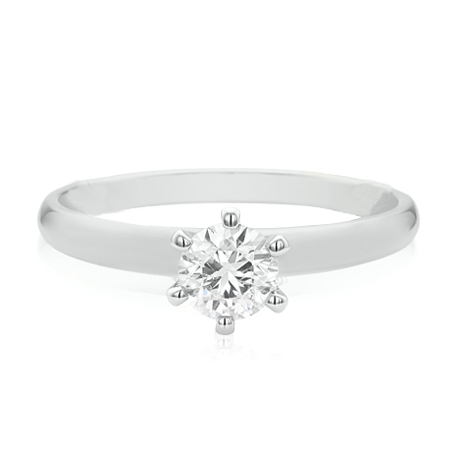 Solitaire 18ct White Gold Round Brilliant Cut 1/2 CARAT of Diamonds Ring