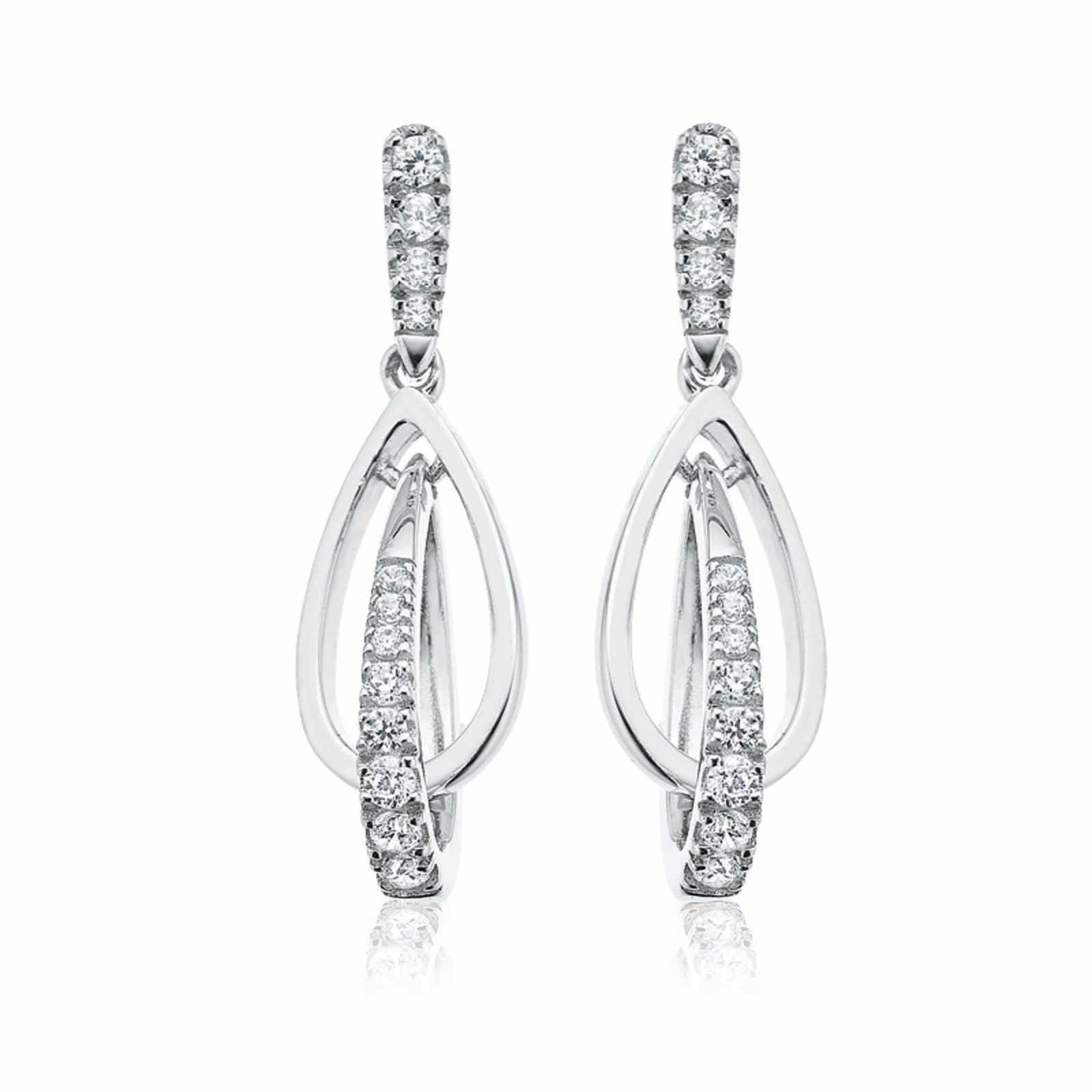 Sterling Silver Cubic Zirconia Drop Earrings