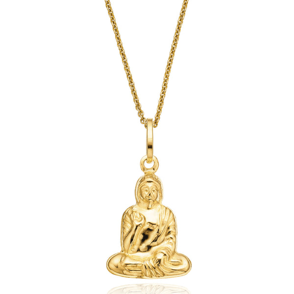 Solid Yellow Gold Diamond Setting Buddha Pendant - Real Diamond Gold S –  IROLD