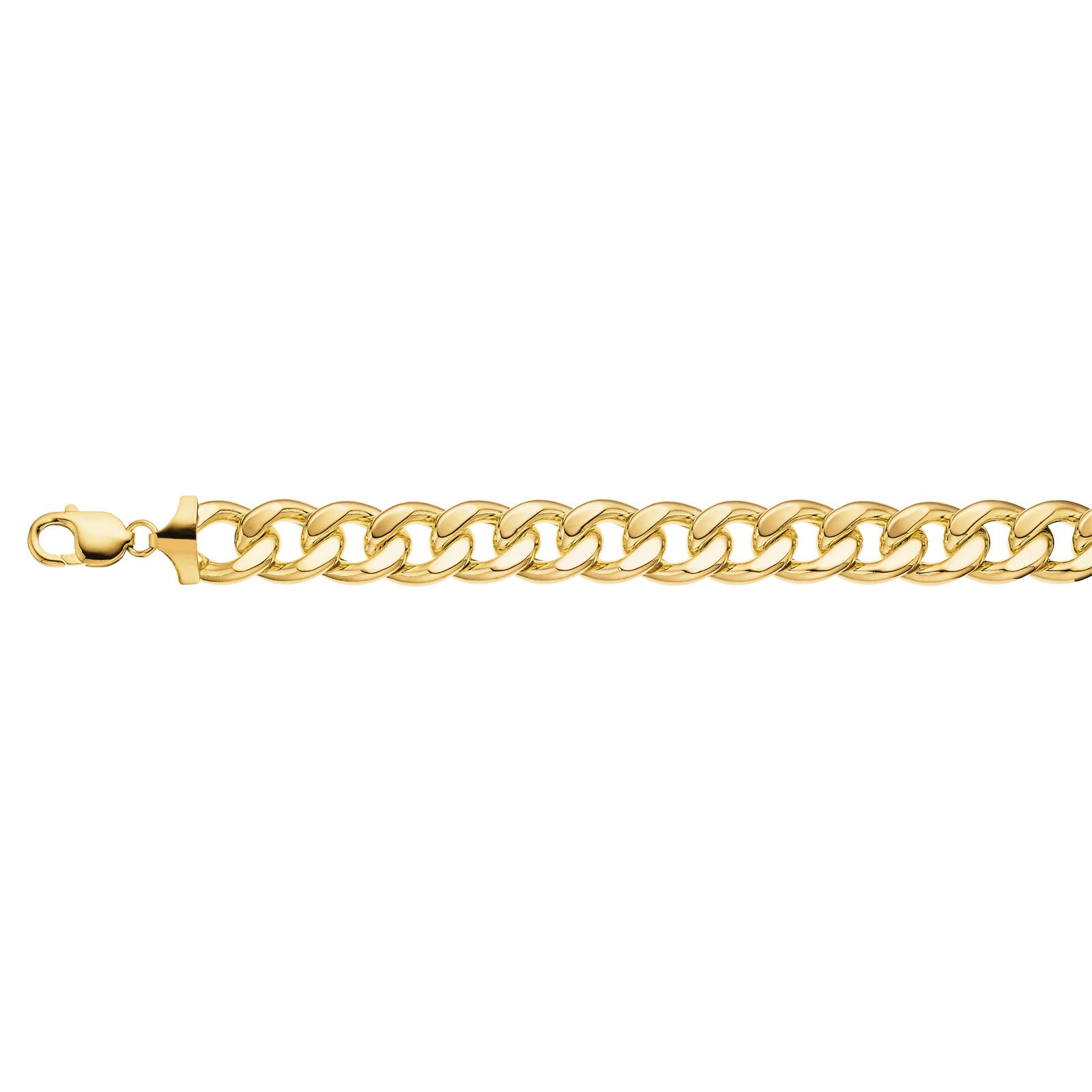 9ct Yellow Gold Silver Filled 21cm Curb Bracelet