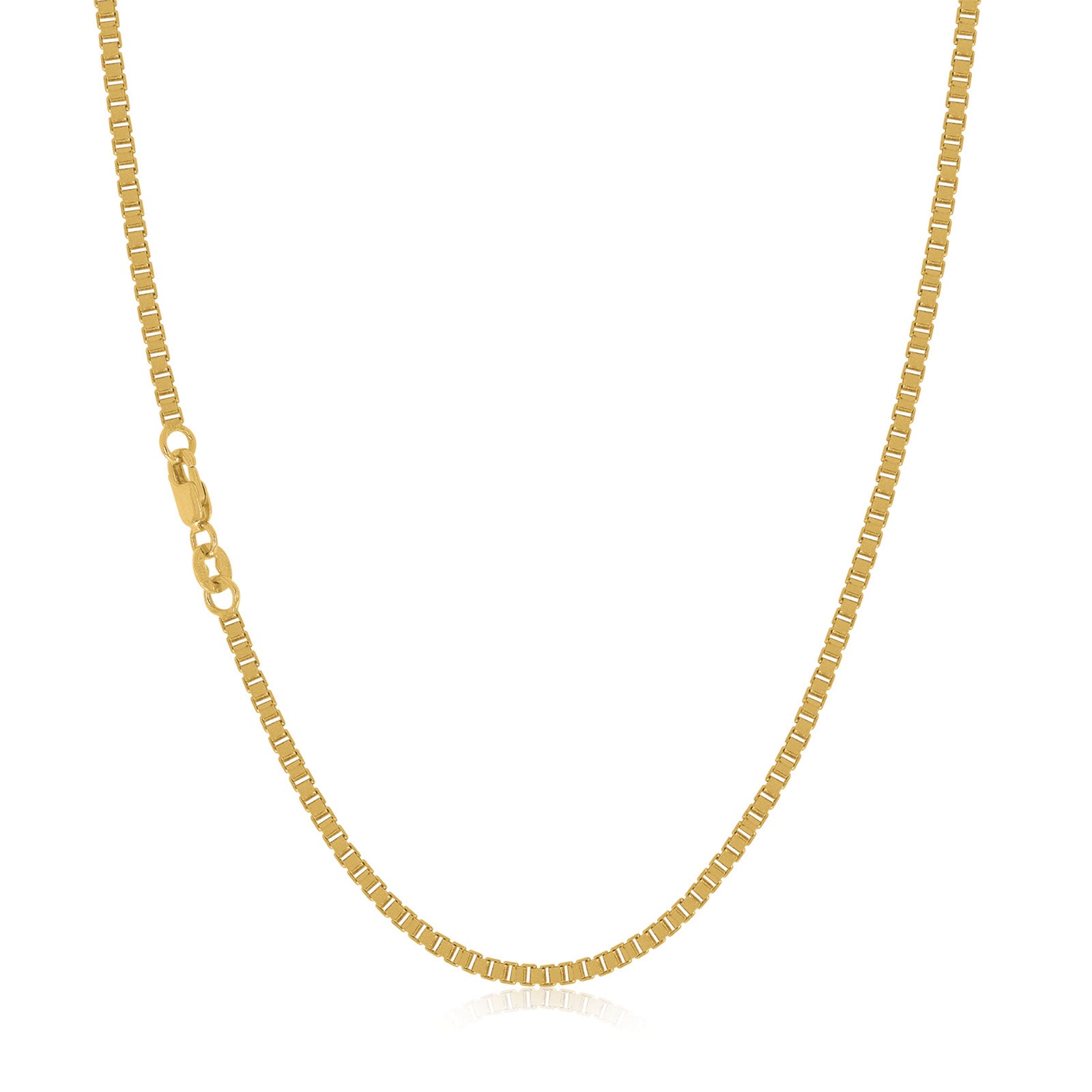 9ct Yellow Gold Silver Filled 55cm Box Chain