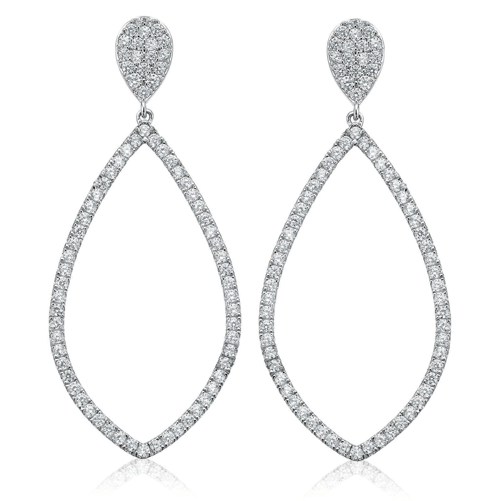 Sterling Silver Cubic Zirconia Geometric Drop Earrings