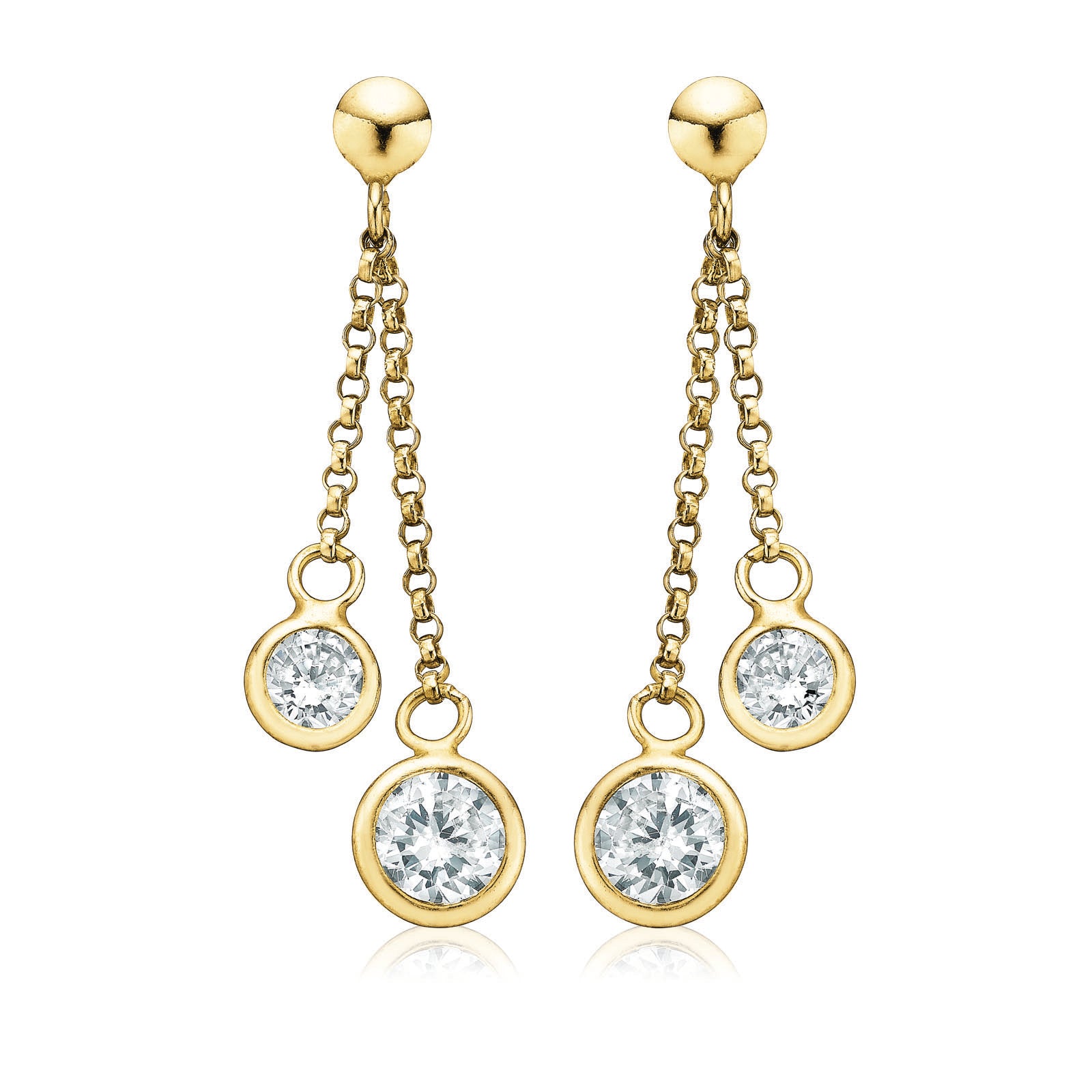 Gold cubic deals zirconia drop earrings