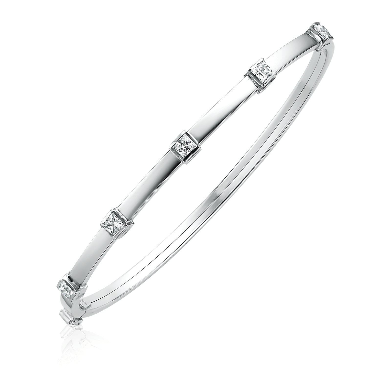 Sterling Silver Cubic Zirconia Bangle