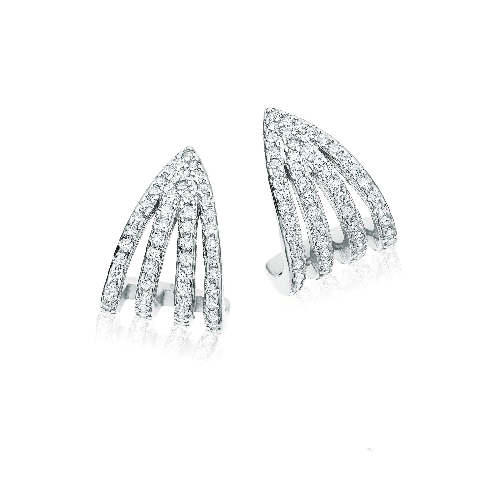 Sterling Silver Cubic Zirconia  Stud Earrings