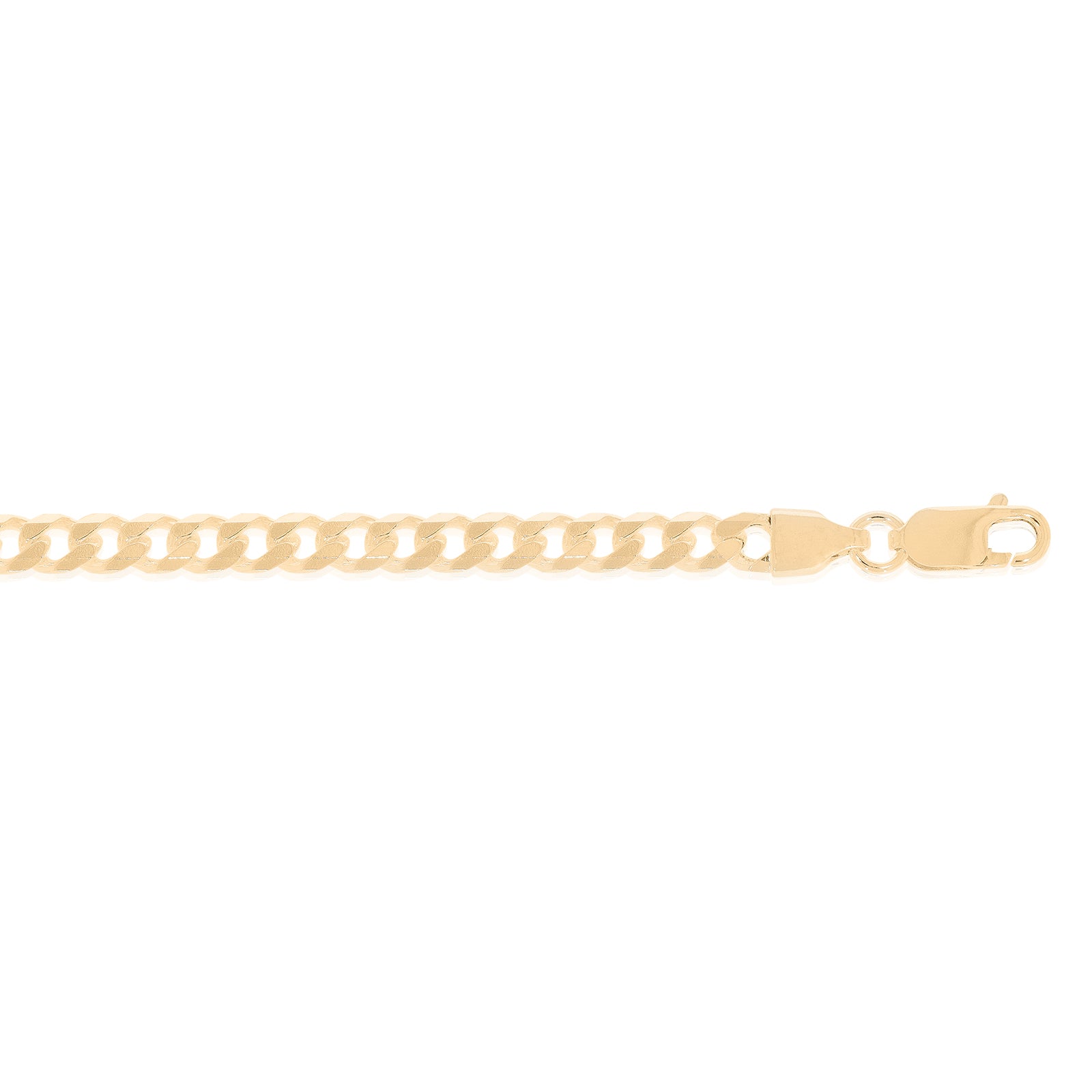 9ct Yellow Gold 60cm Curb Diamond Cut Bevelled Square Chain