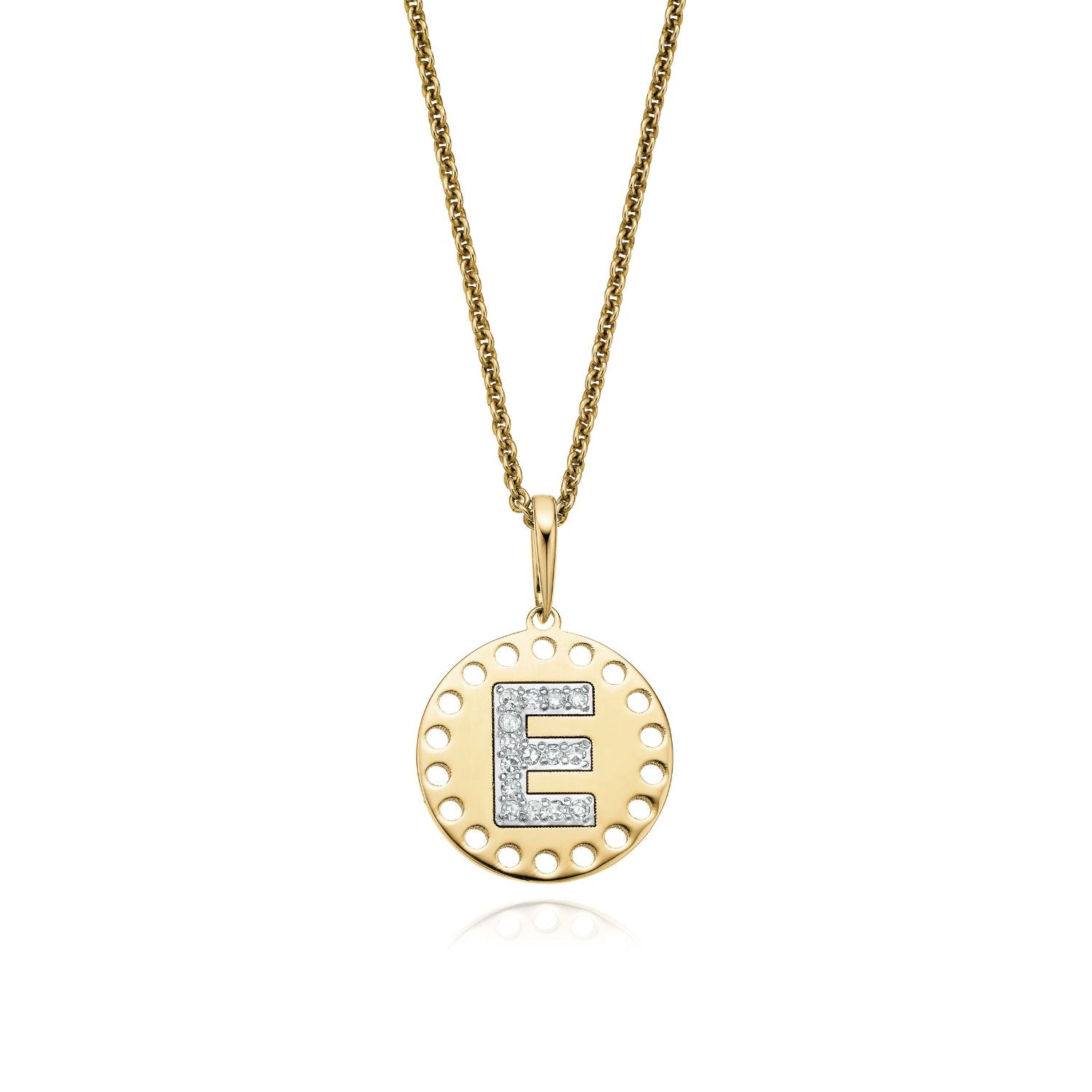 9ct Yellow Gold Diamond Set Initials Pendant