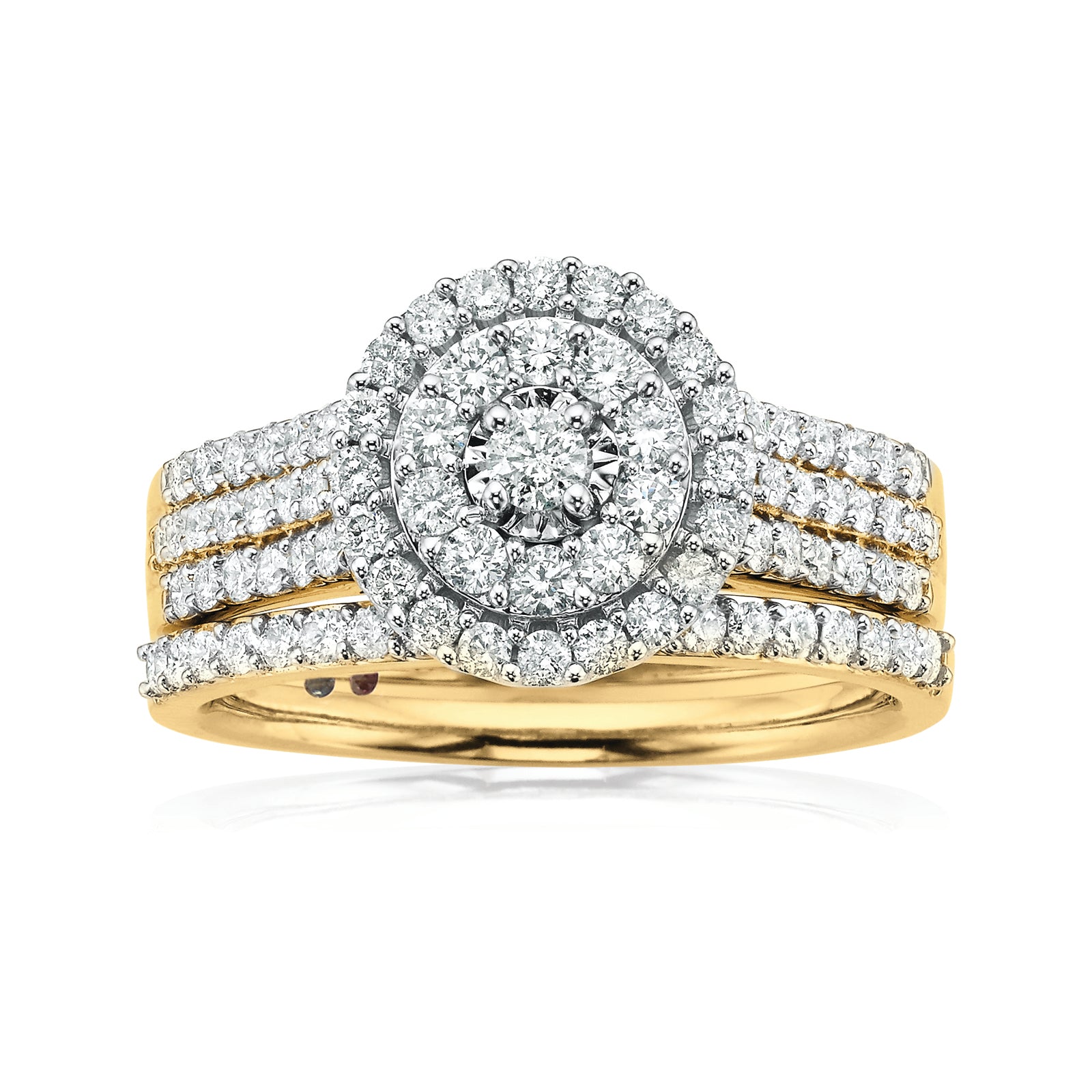 London 9ct Yellow Gold Round Brilliant Cut With 1 CARAT Tw Of Diamonds ...