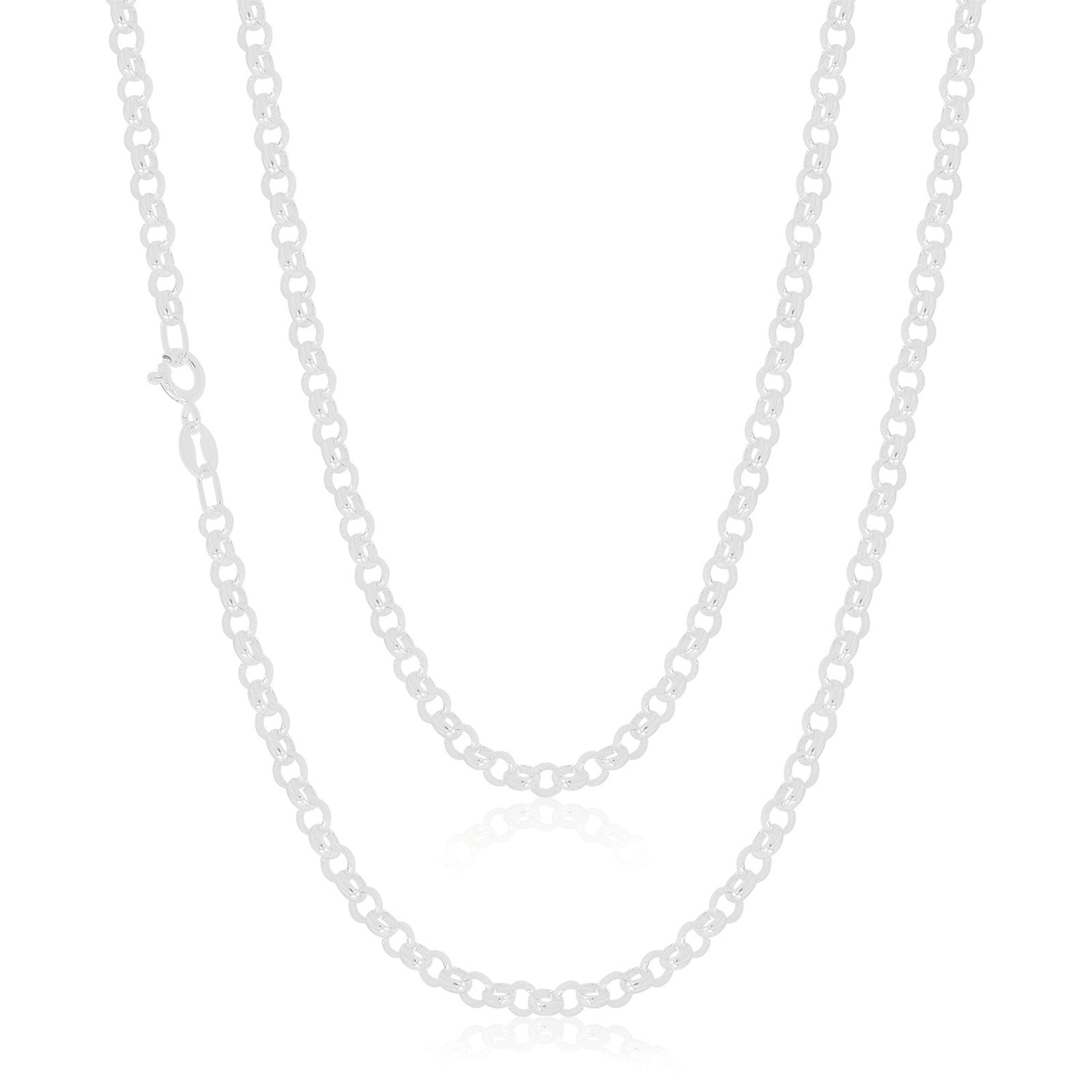 Sterling Silver 55cm Round Belcher Chain