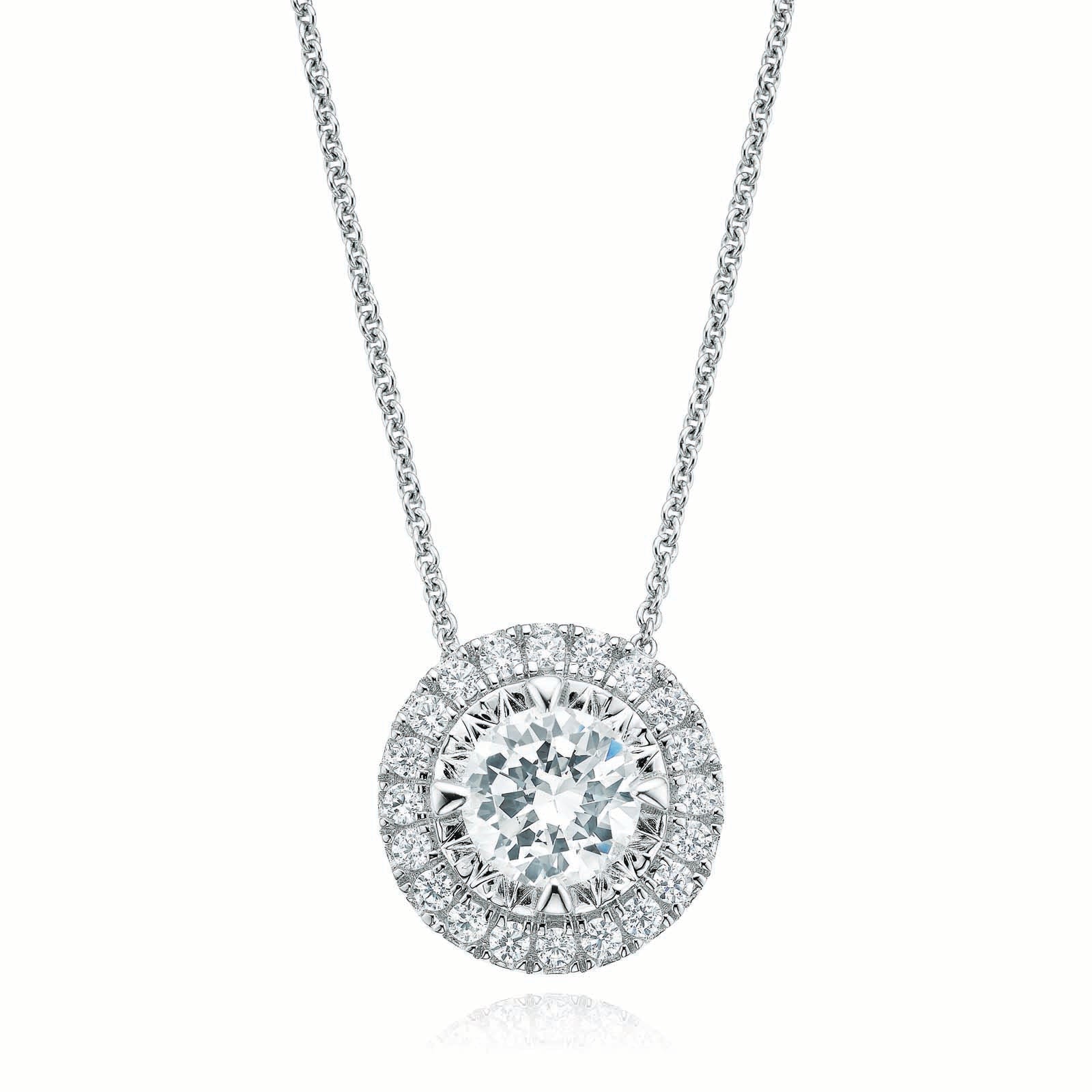 Sterling Silver Cubic Zirconia Halo Pendant