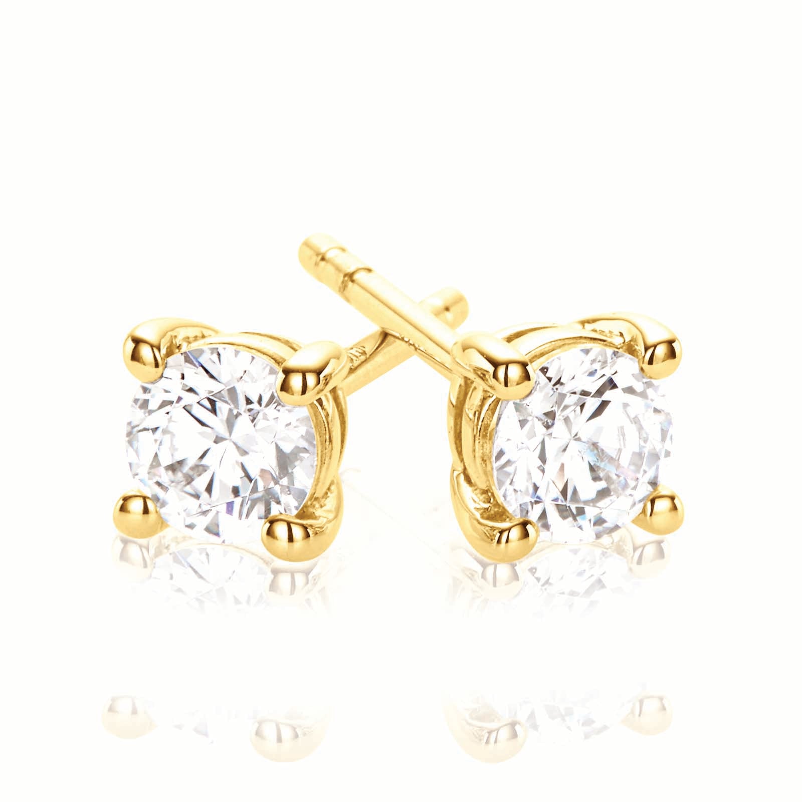 HUSH 9ct Yellow Gold 0.50 carat tw Diamond Simulant Stud Earrings