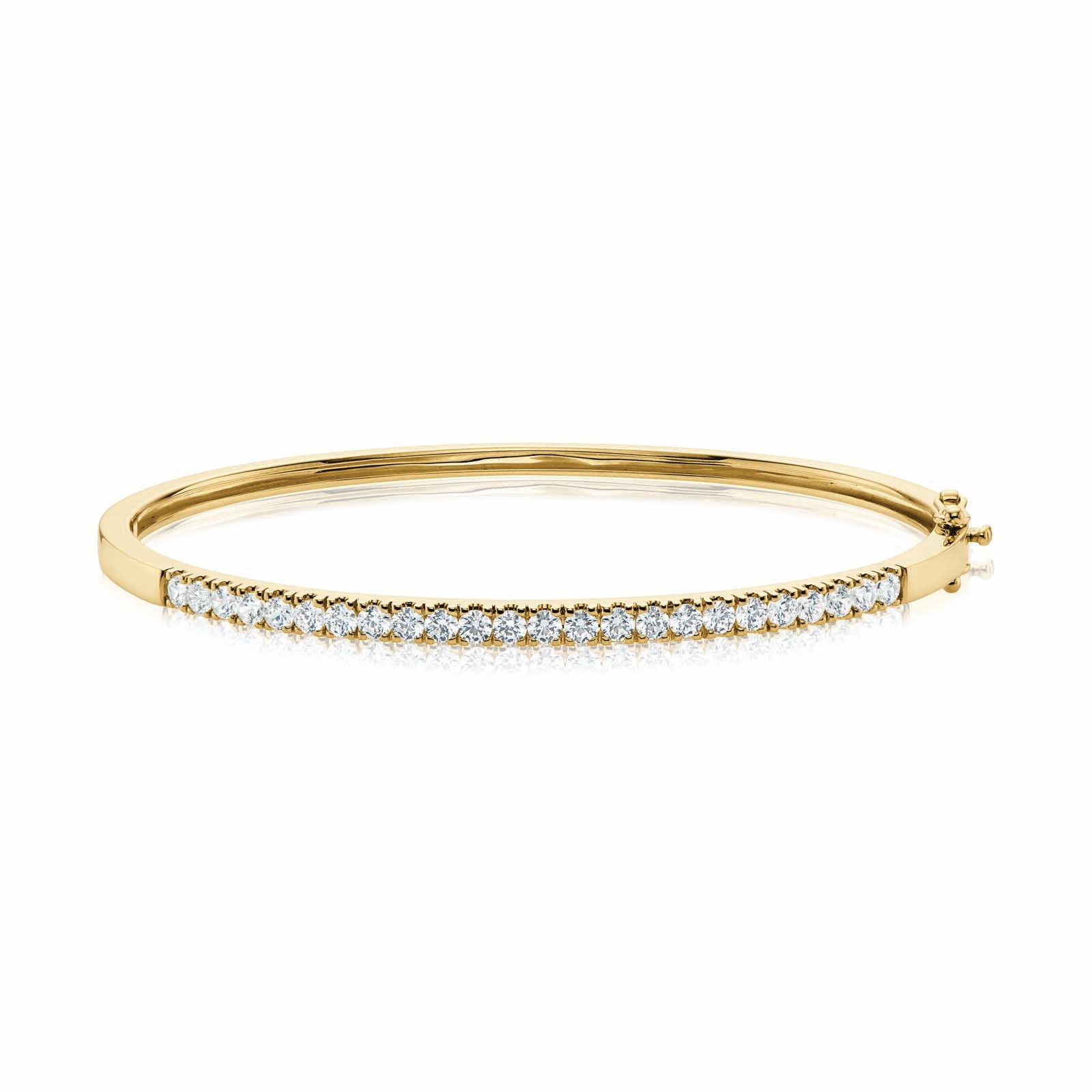 HUSH 9ct Yellow Gold Round Brilliant Cut with 1 1/2 CARAT tw of Diamond Simulants Bangle