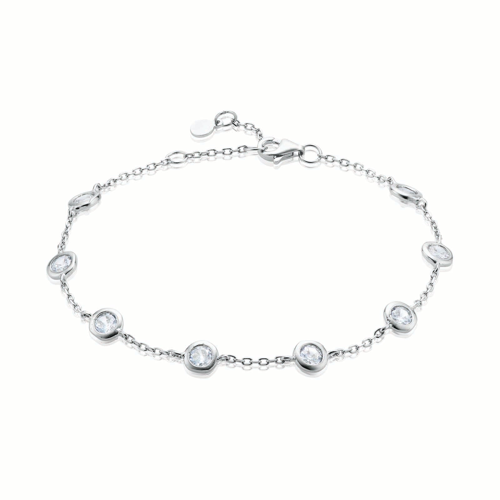 Sterling Silver 19cm Cubic Zirconia Bracelet