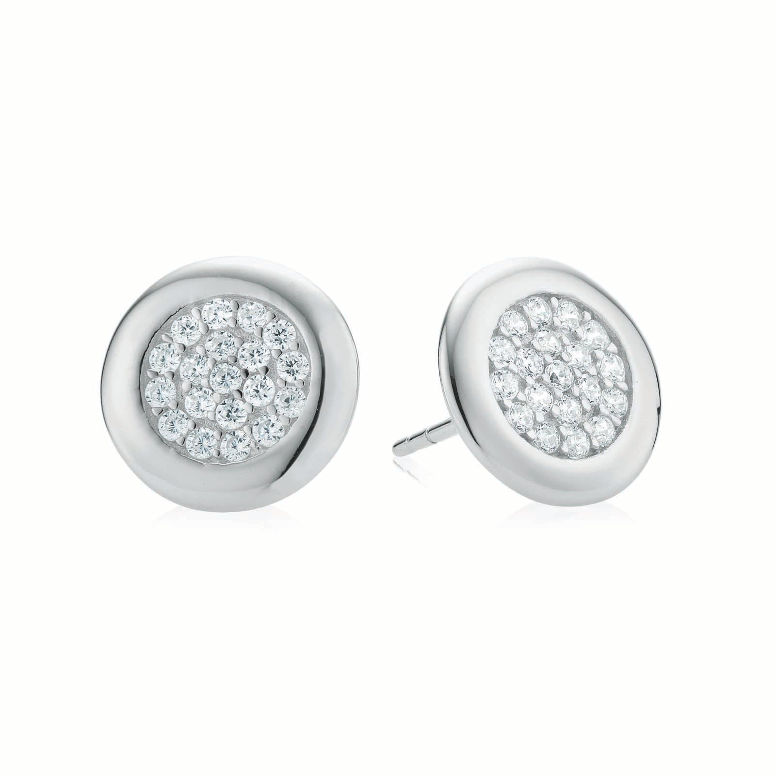 Sterling Silver  Cubic Zirconia Stud Earrings