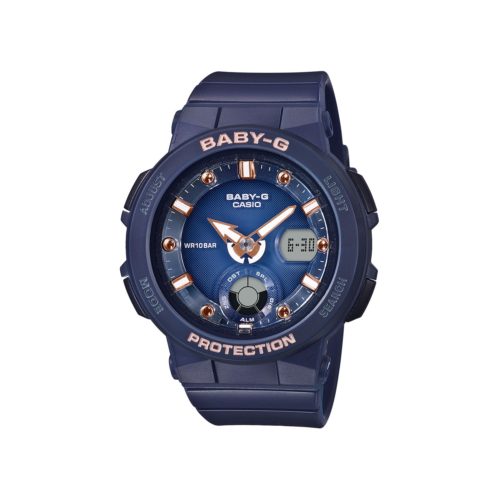 Casio Baby-G BGA250-2A2 Beach Traveler Series Navy Blue Resin 100WR Shock Resistant Watch