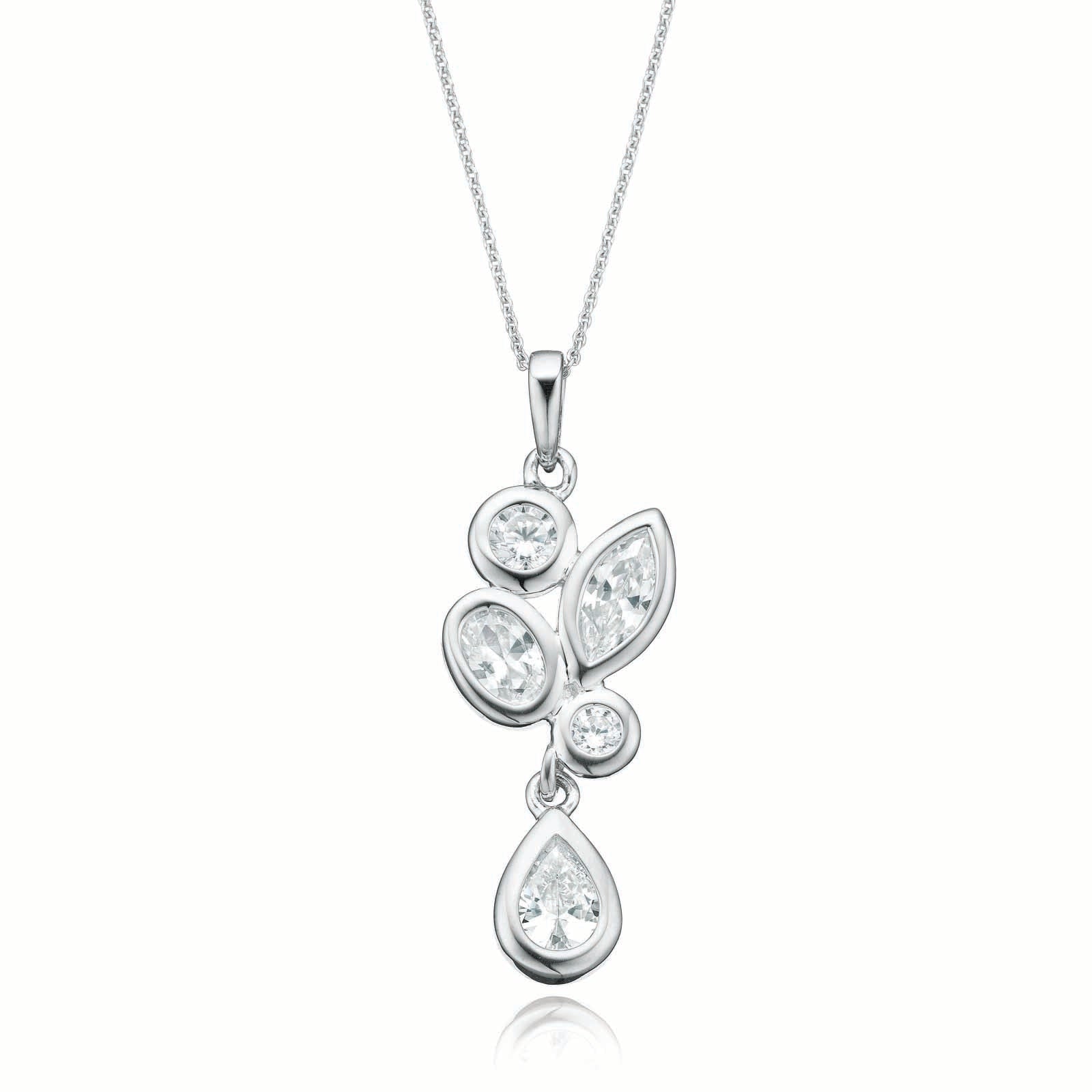 Sterling Silver Cubic Zirconia Drop Pendant