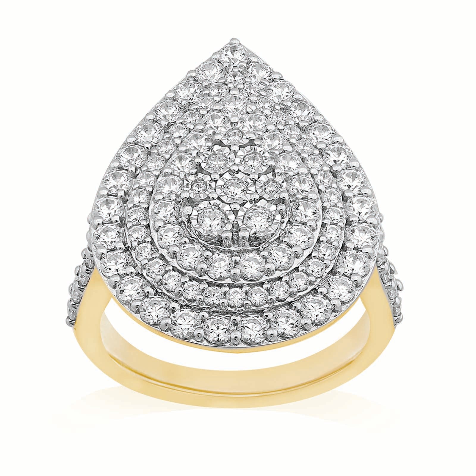 9ct Yellow Gold  2 CARAT tw of Diamonds Ring