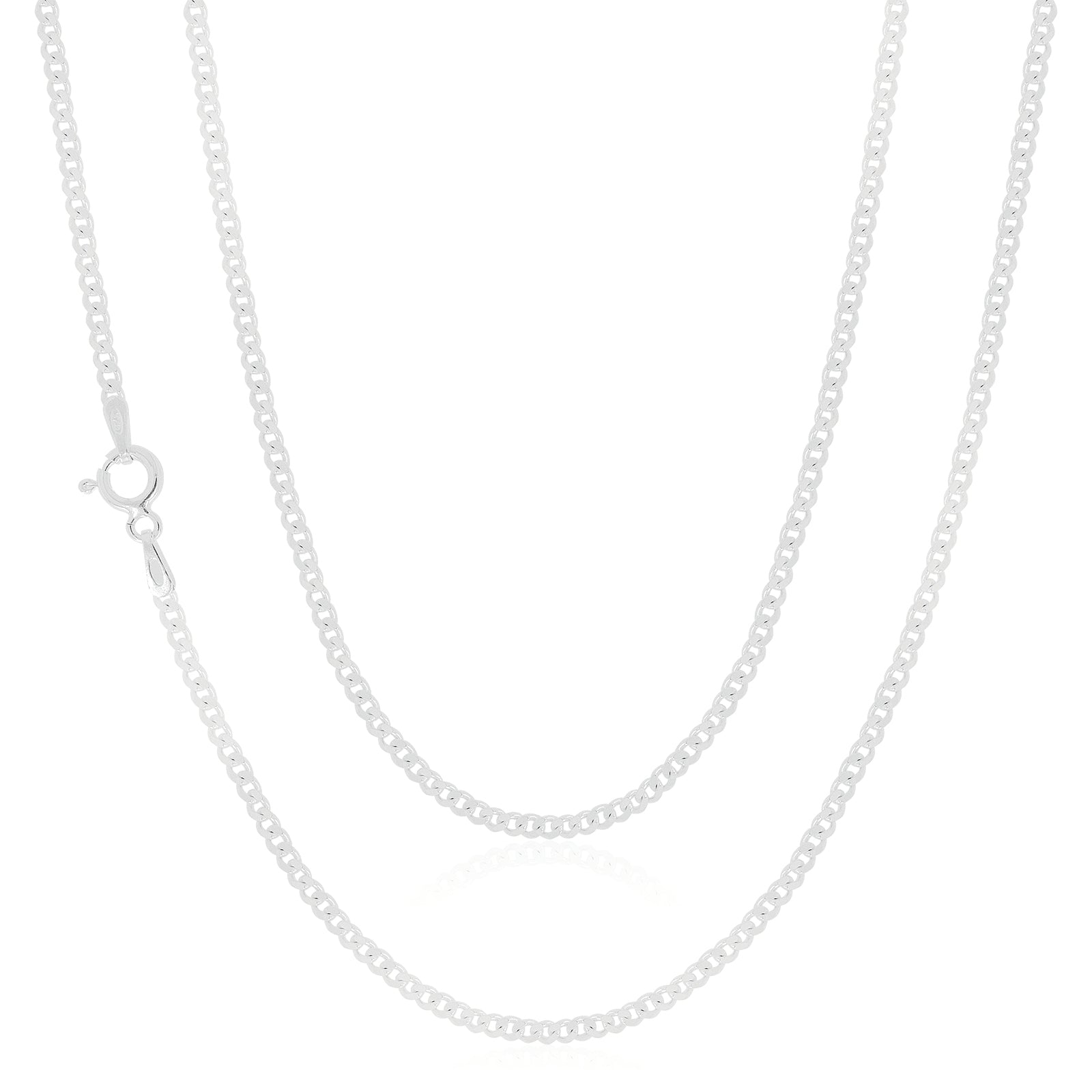 Sterling Silver 50CM Curb Diamond Cut Chain