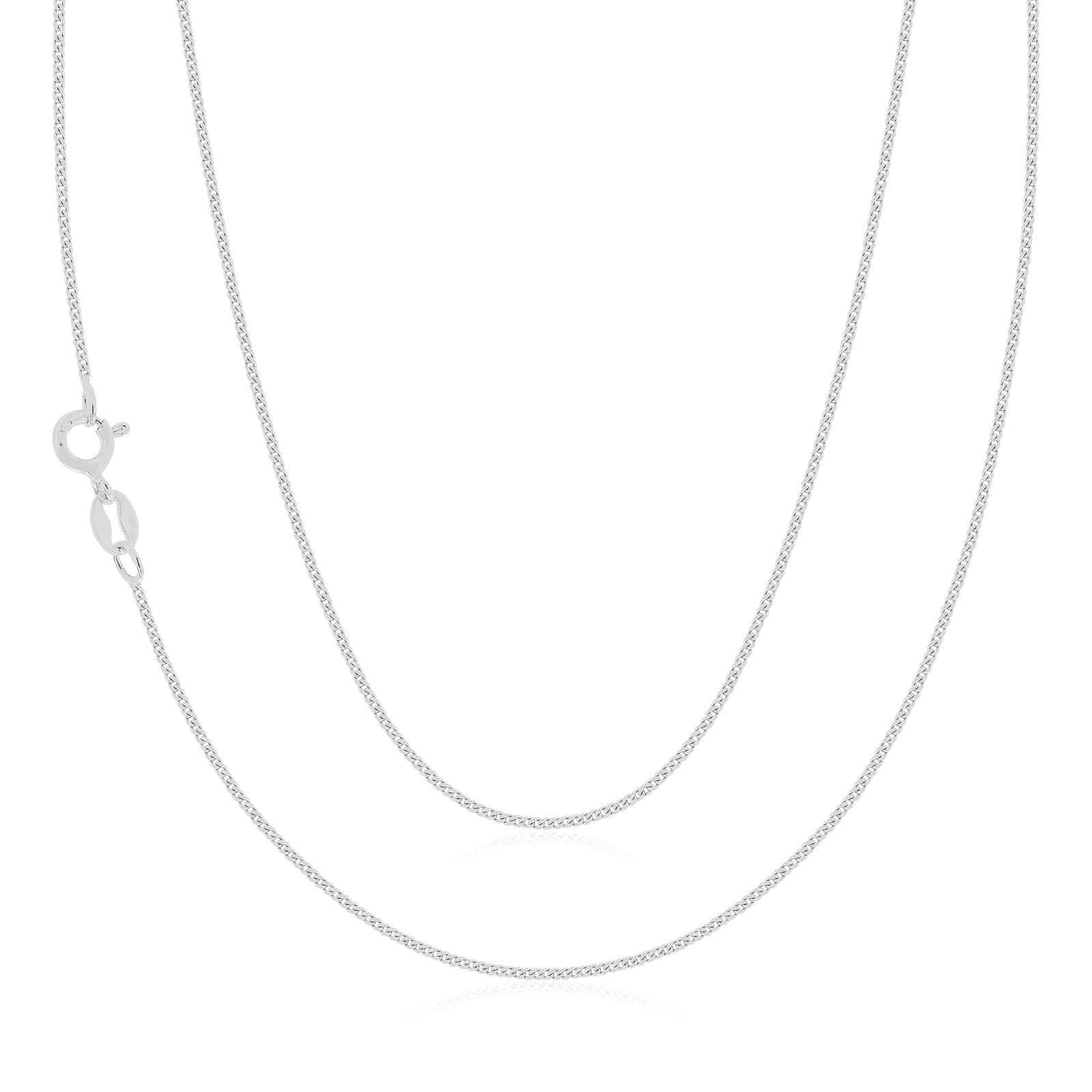 Sterling Silver 45cm Curb Diamond Cut Chain – Zamels