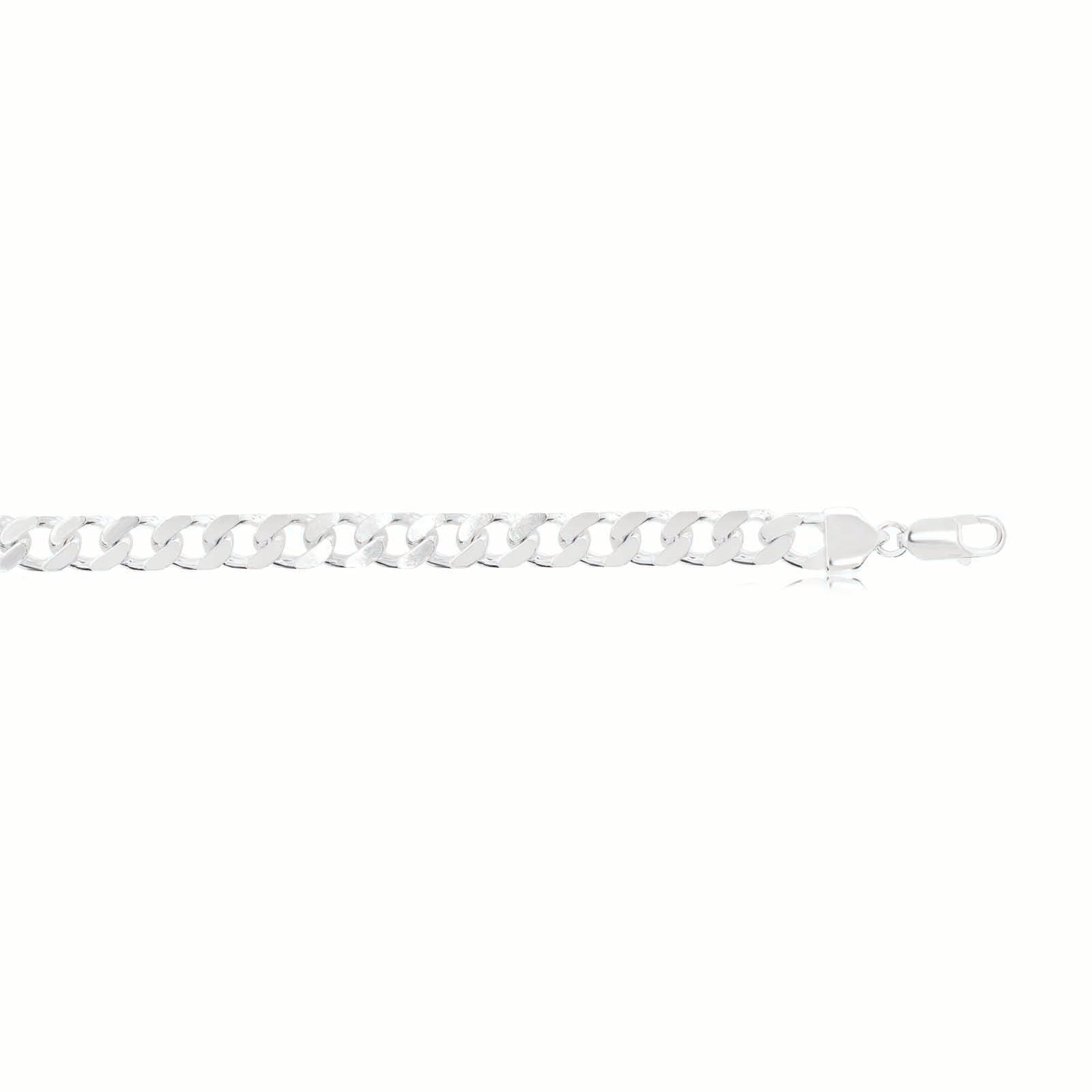 Sterling Silver 55cm Bevel Diamond Cut Open Flat Curb Chain