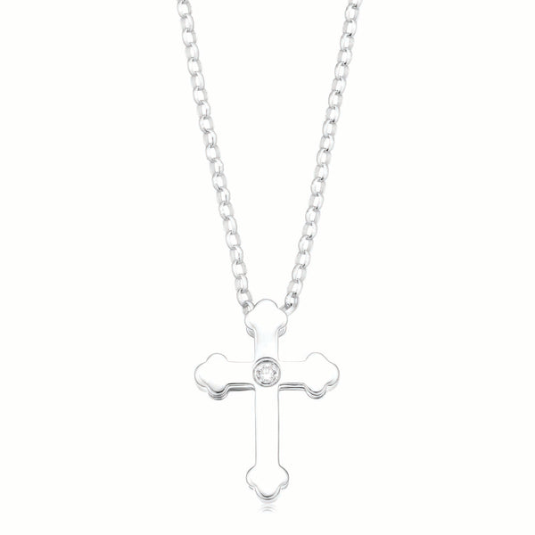 Childrens silver deals cross necklace