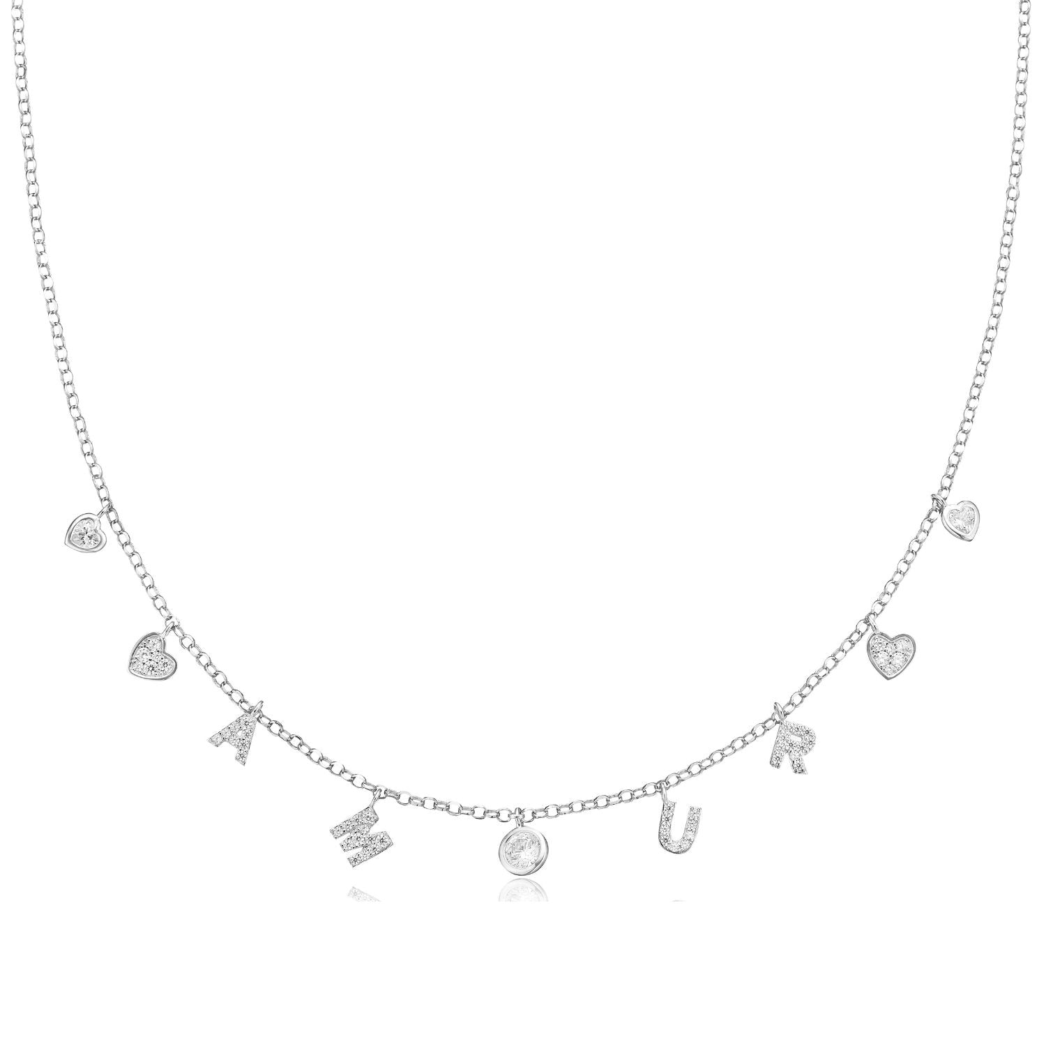 Sterling Silver 45cm Cubic Zirconia Necklace