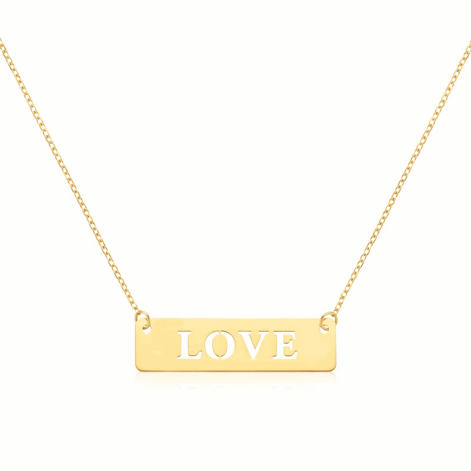 9ct Yellow Gold 42cm Love Cutout Necklace