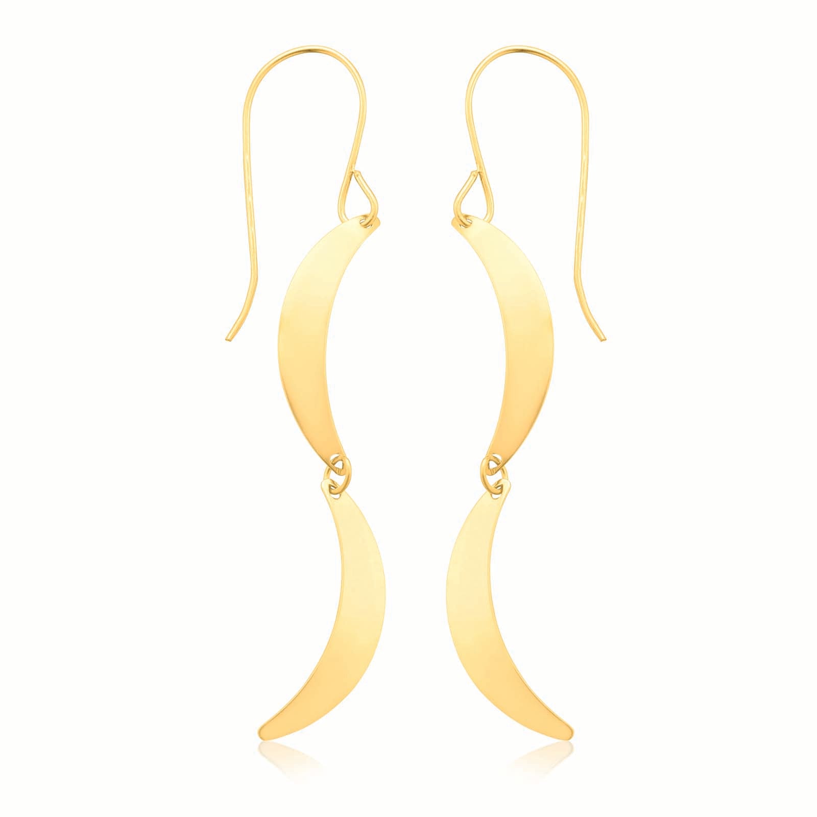 9ct Yellow Gold Twist Drop Earrings