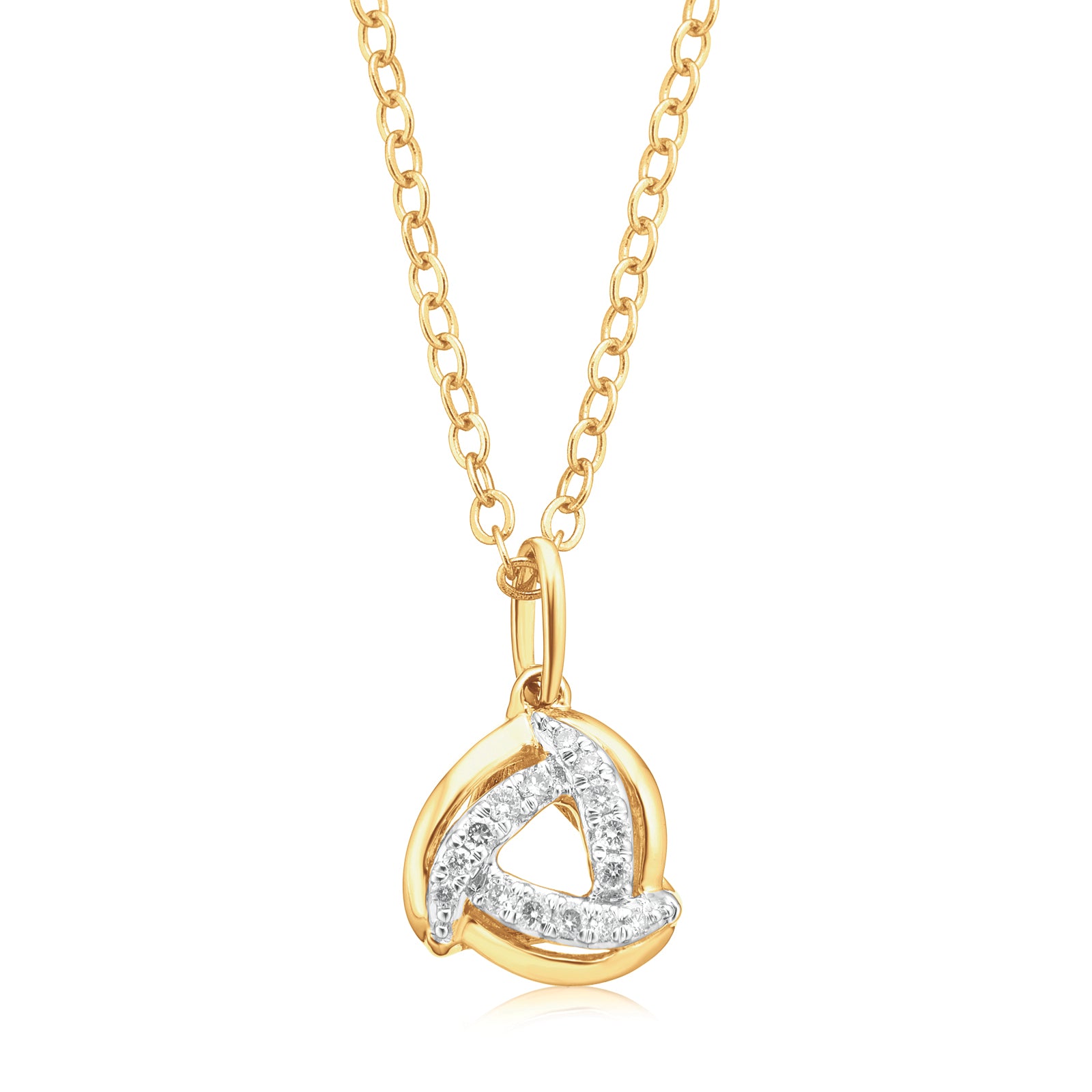 9ct Yellow Gold 0.10 carat tw of Diamonds Pendant