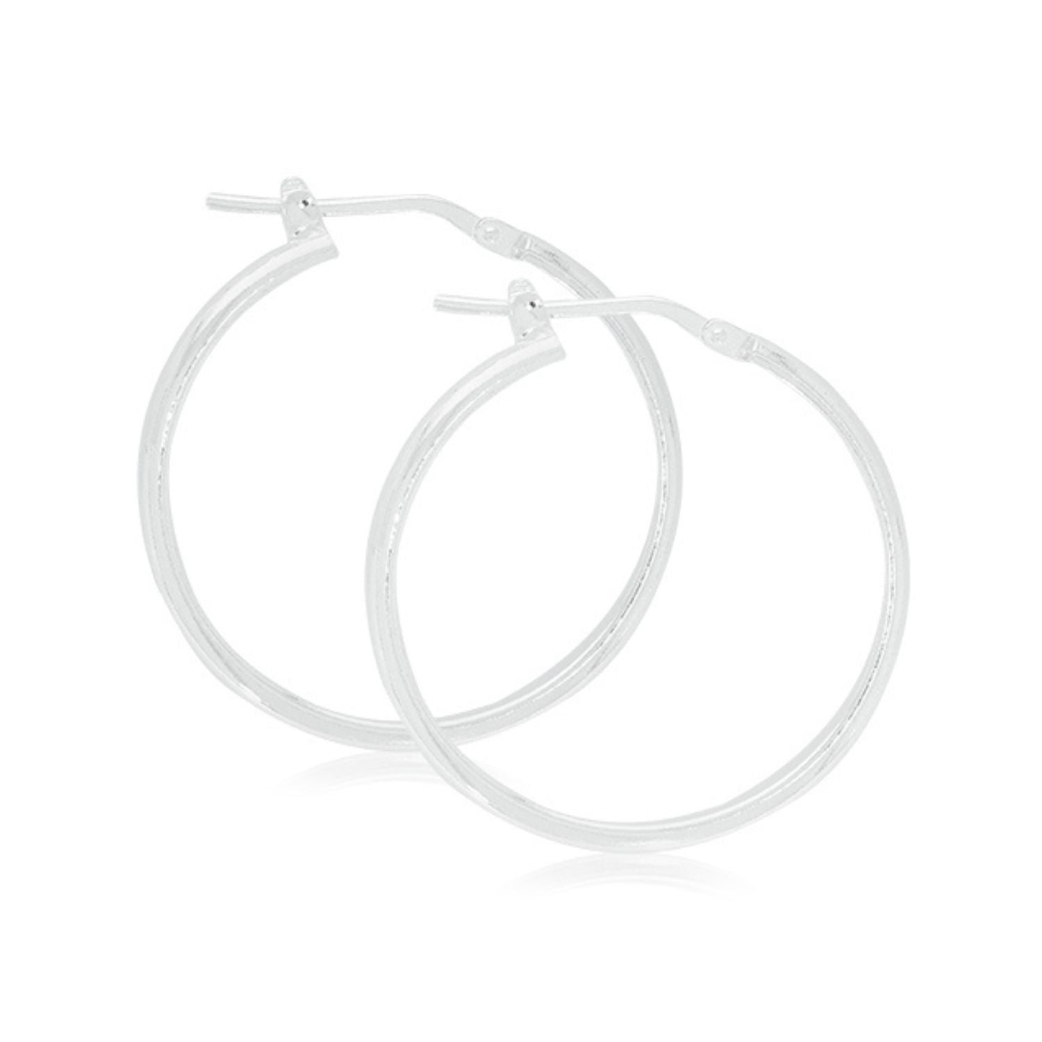 Sterling Silver 25x1.5mm Hoops