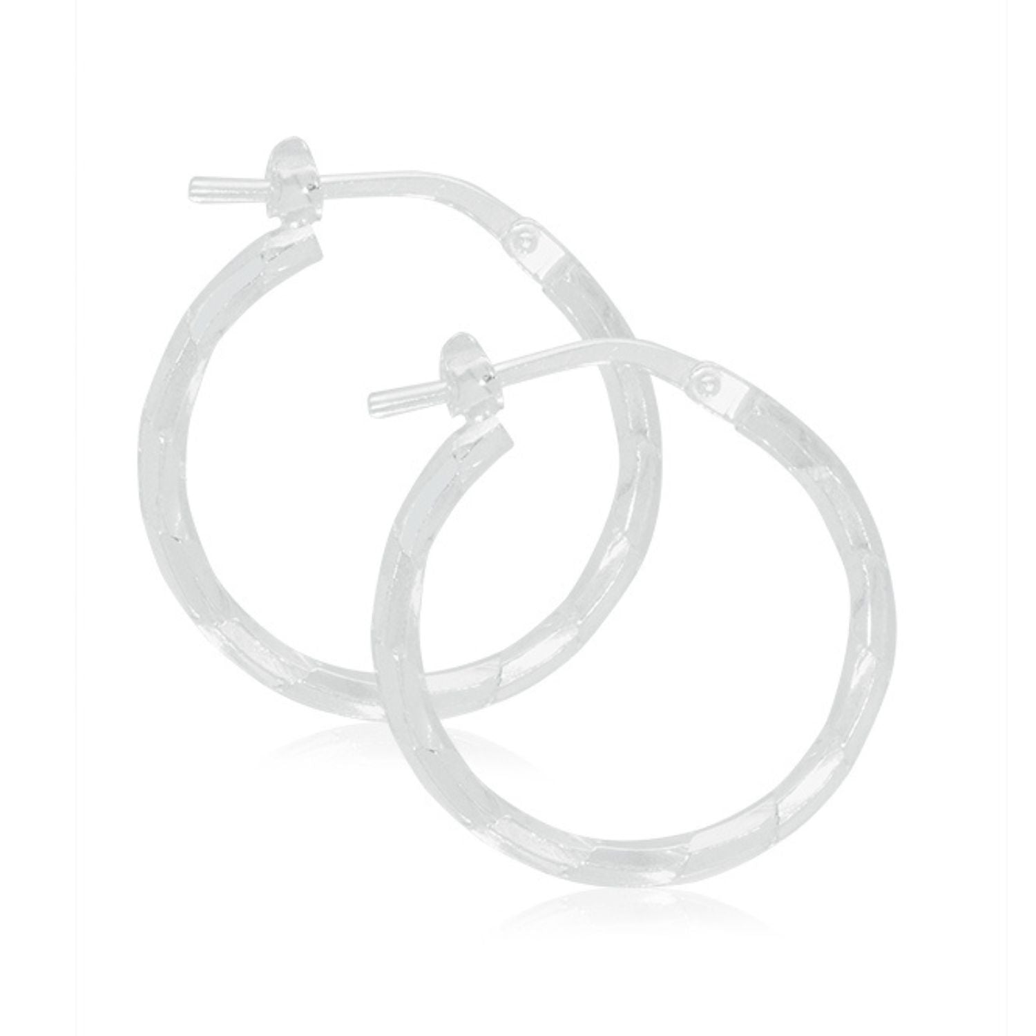 Sterling Silver 15x1.8mm Pattern Hoops