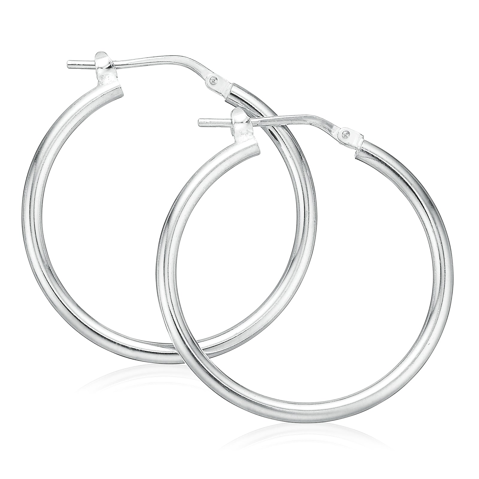 Sterling Silver 25x3mm Round  Hoop Earrings