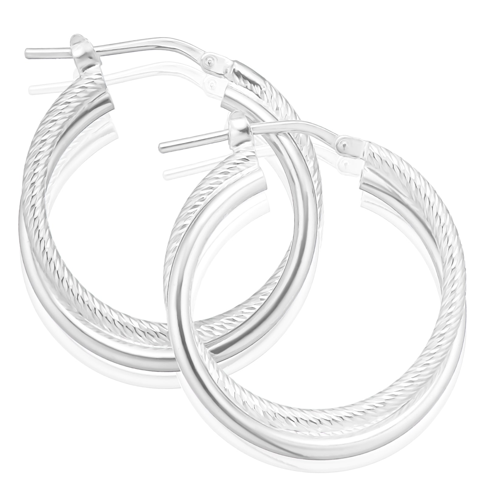 Sterling Silver 20x2 Double Twist Hoops