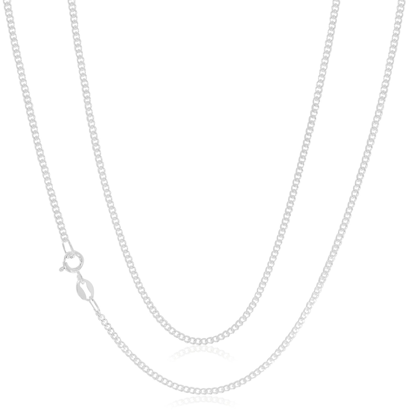 Sterling Silver 55cm Diamond Cut Curb Chain