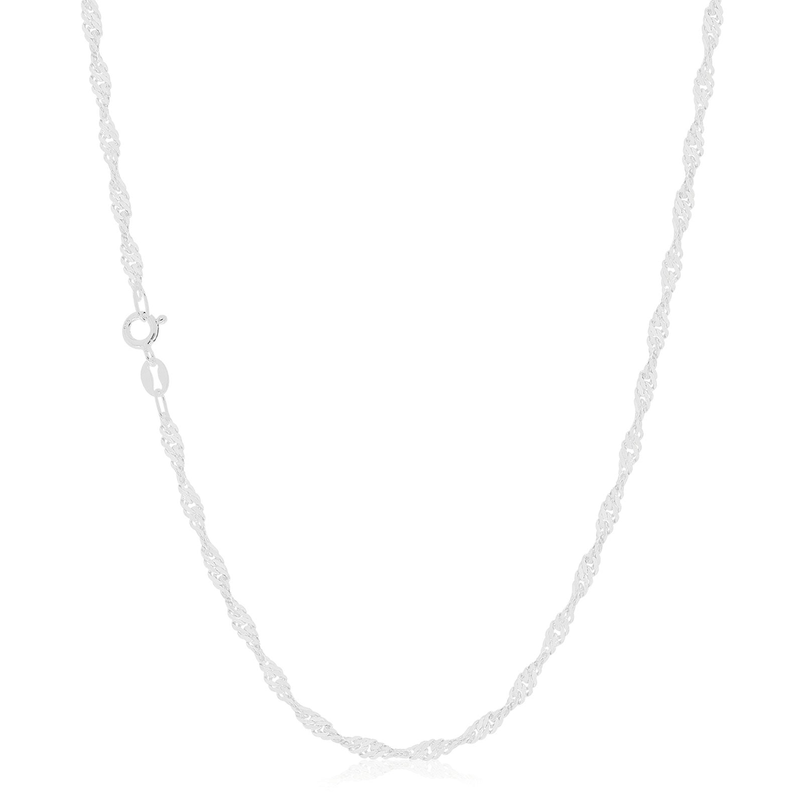 Sterling Silver 40cm Singapore Twist Chain