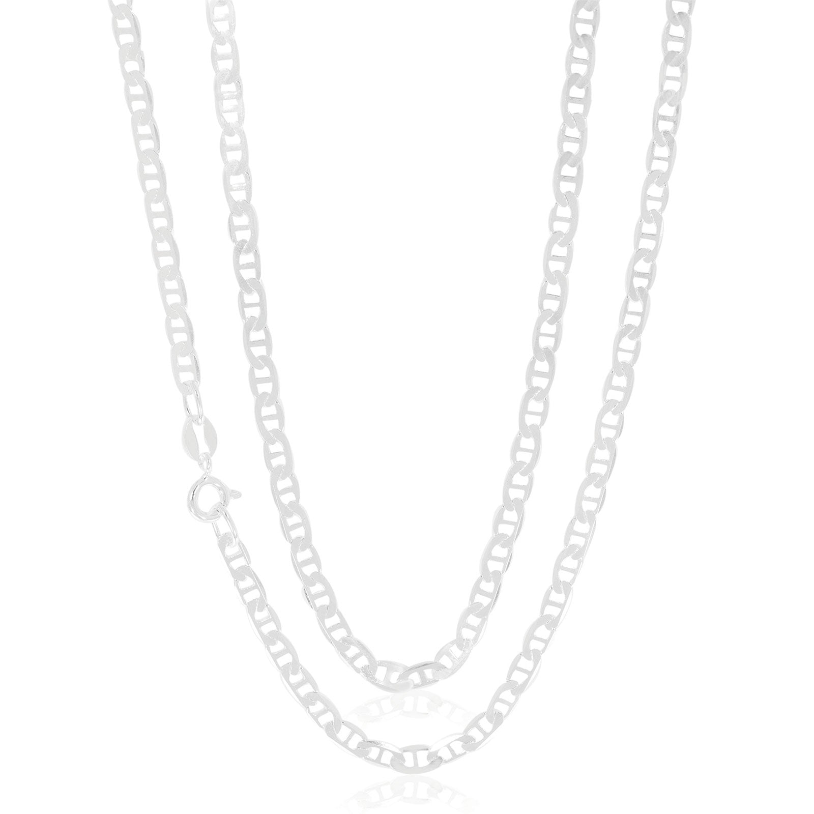 Sterling Silver 55cm Bevel Anchor Chain