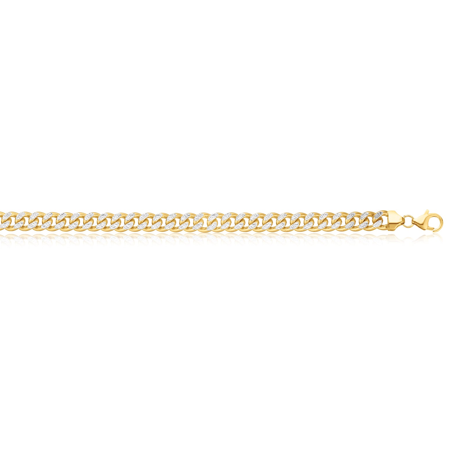 9ct Yellow Gold Silver Filled 21cm Curb Bracelet