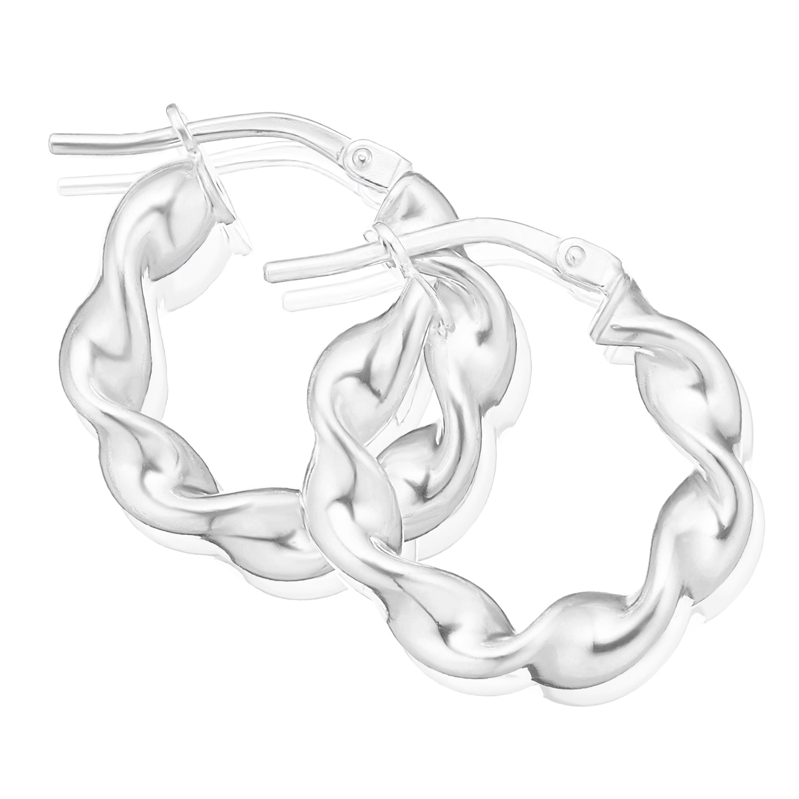 Sterling Silver  15mm Twist Hoop Earrings