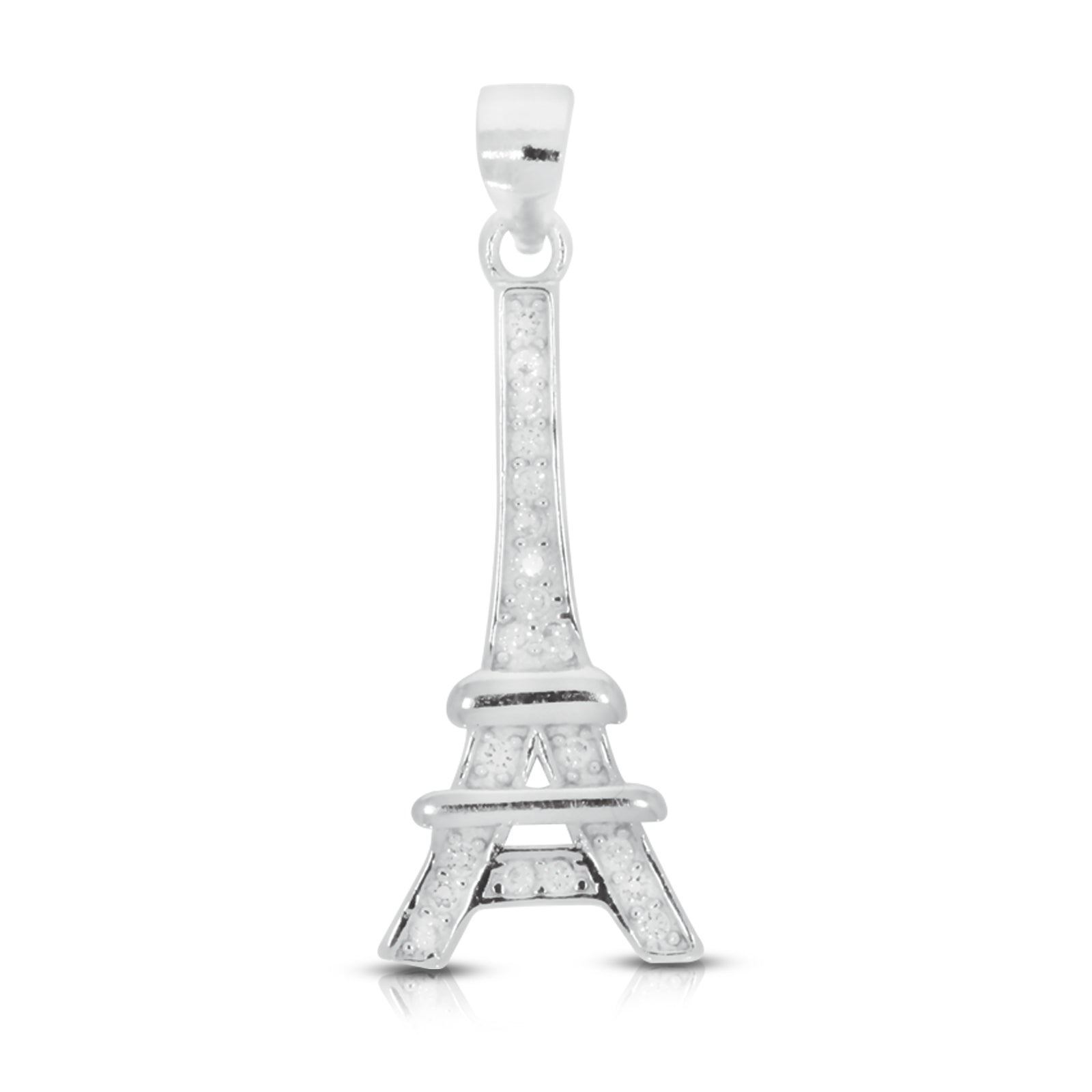 Sterling Silver Cubic Zirconia Eiffel Tower Pendant