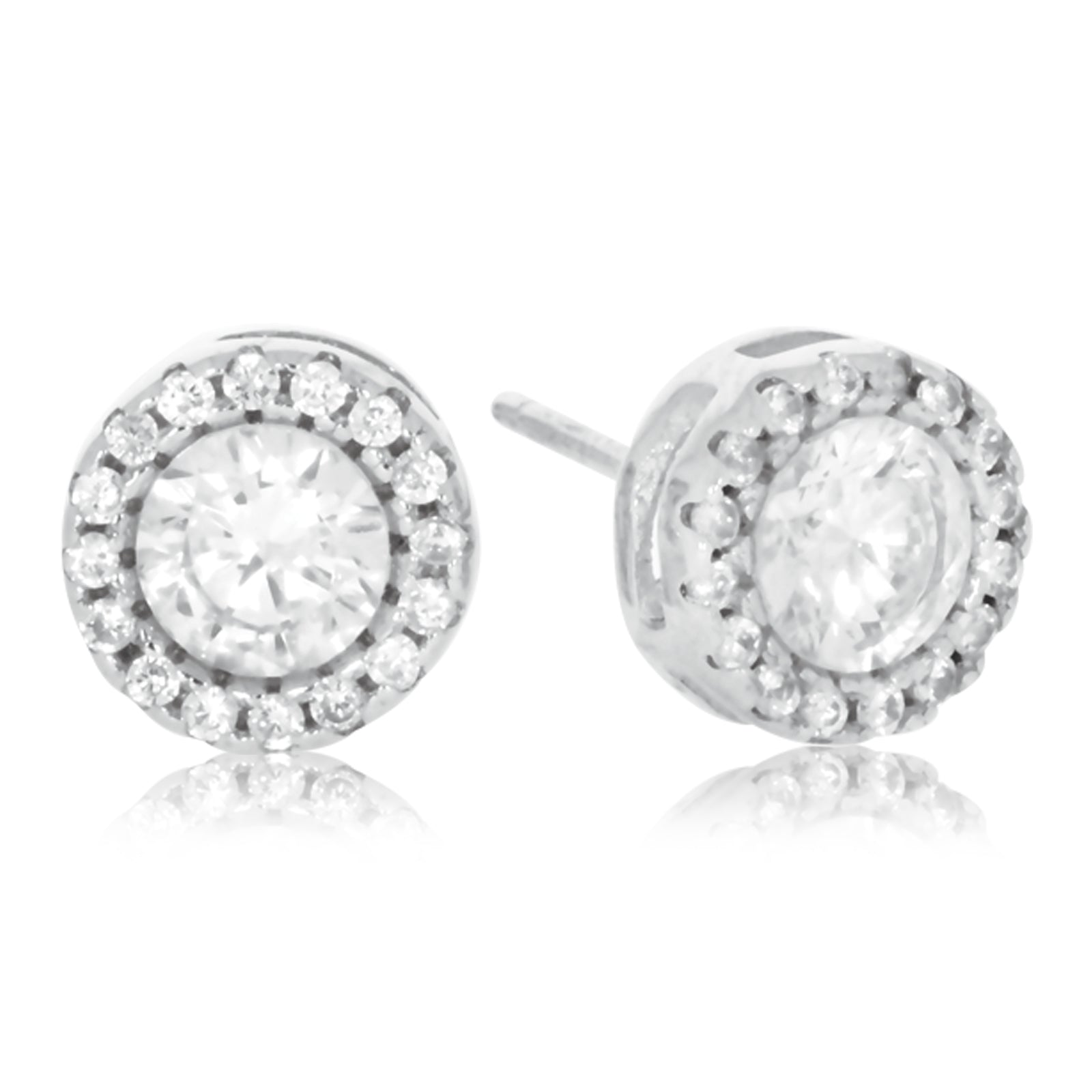 Sterling Silver Cubic Zirconia Stud Earrings