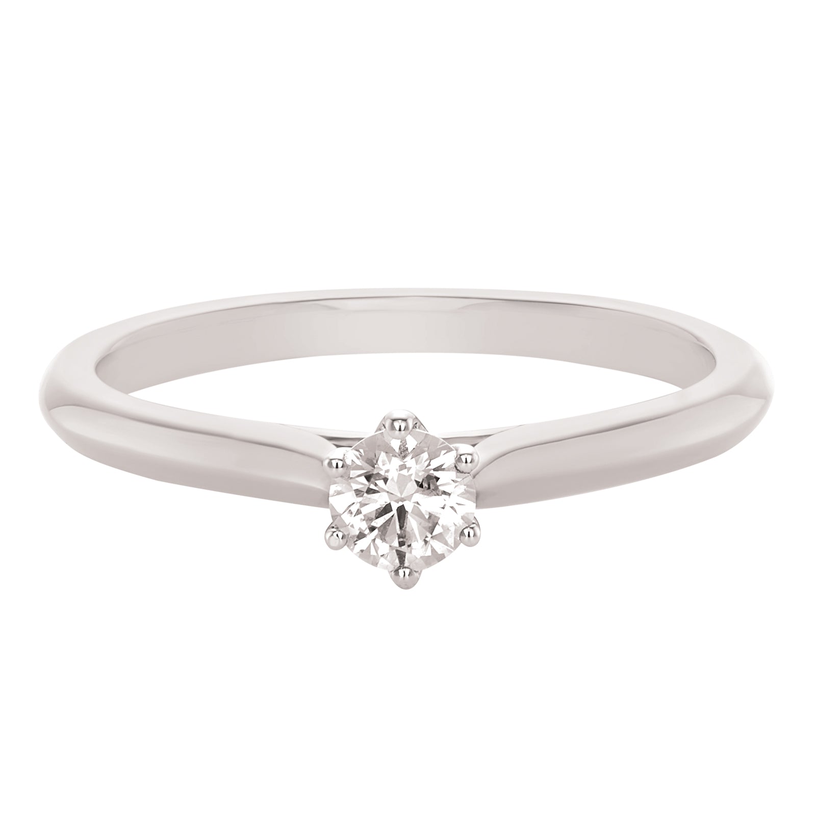 Solitaire 9ct White Gold Round Brilliant Cut 1/4 CARAT tw of Diamonds Ring