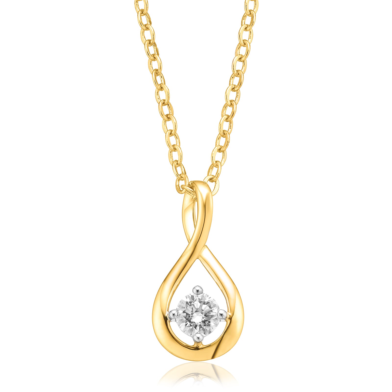 Celebration 9ct Yellow Gold Round Brilliant Cut 1/4 Carat tw of Lab Grown Diamonds Pendant