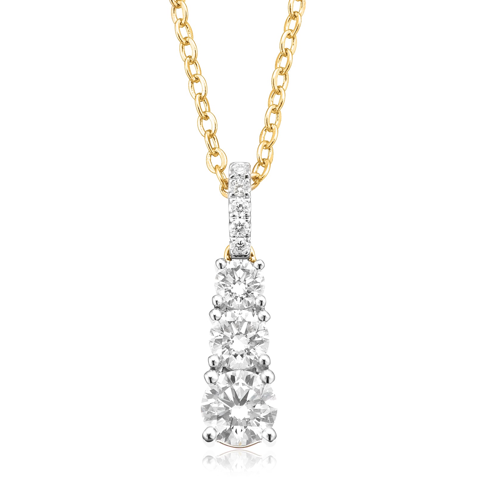 Celebration 9ct Yellow Gold Round Cut 1 Carat tw of Certified Lab Grown Diamonds Pendant