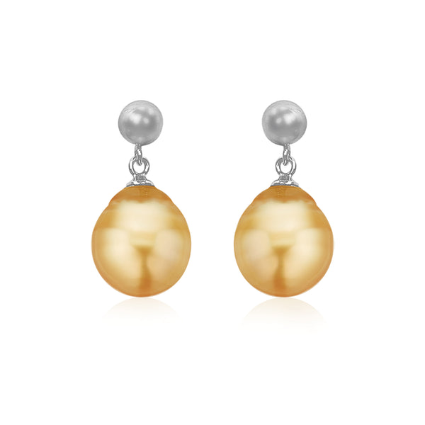 Sterling Silver 9-11mm Pearl retailer Dangle Earrings