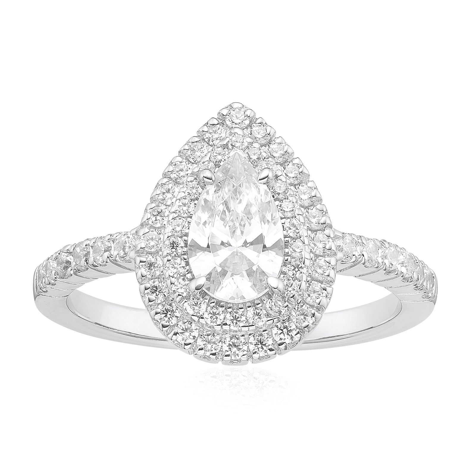 Pear cut cubic zirconia shop ring