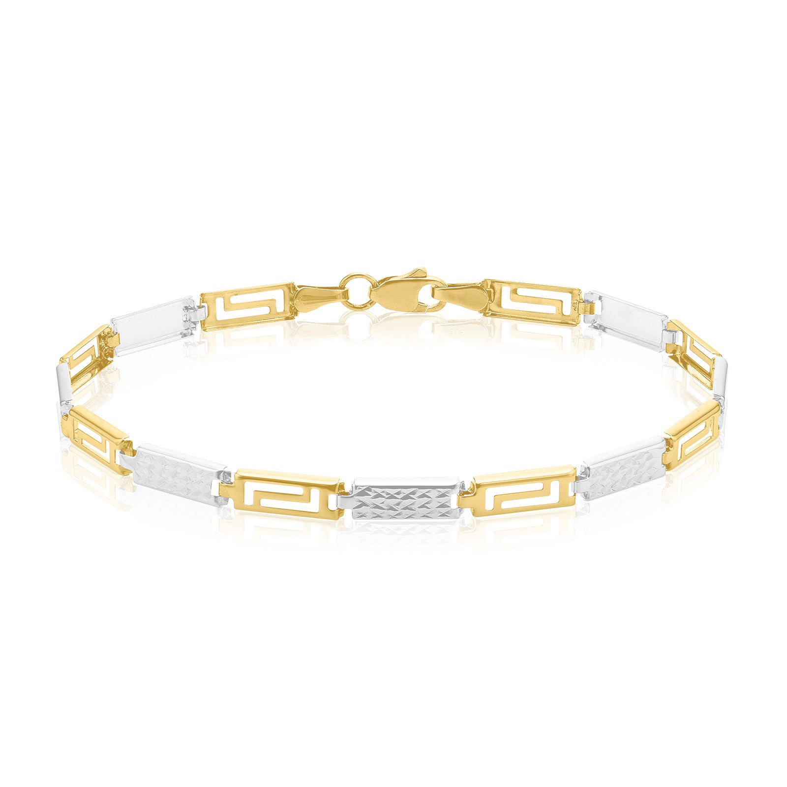 9ct Two Tone Gold 19cm Bracelet