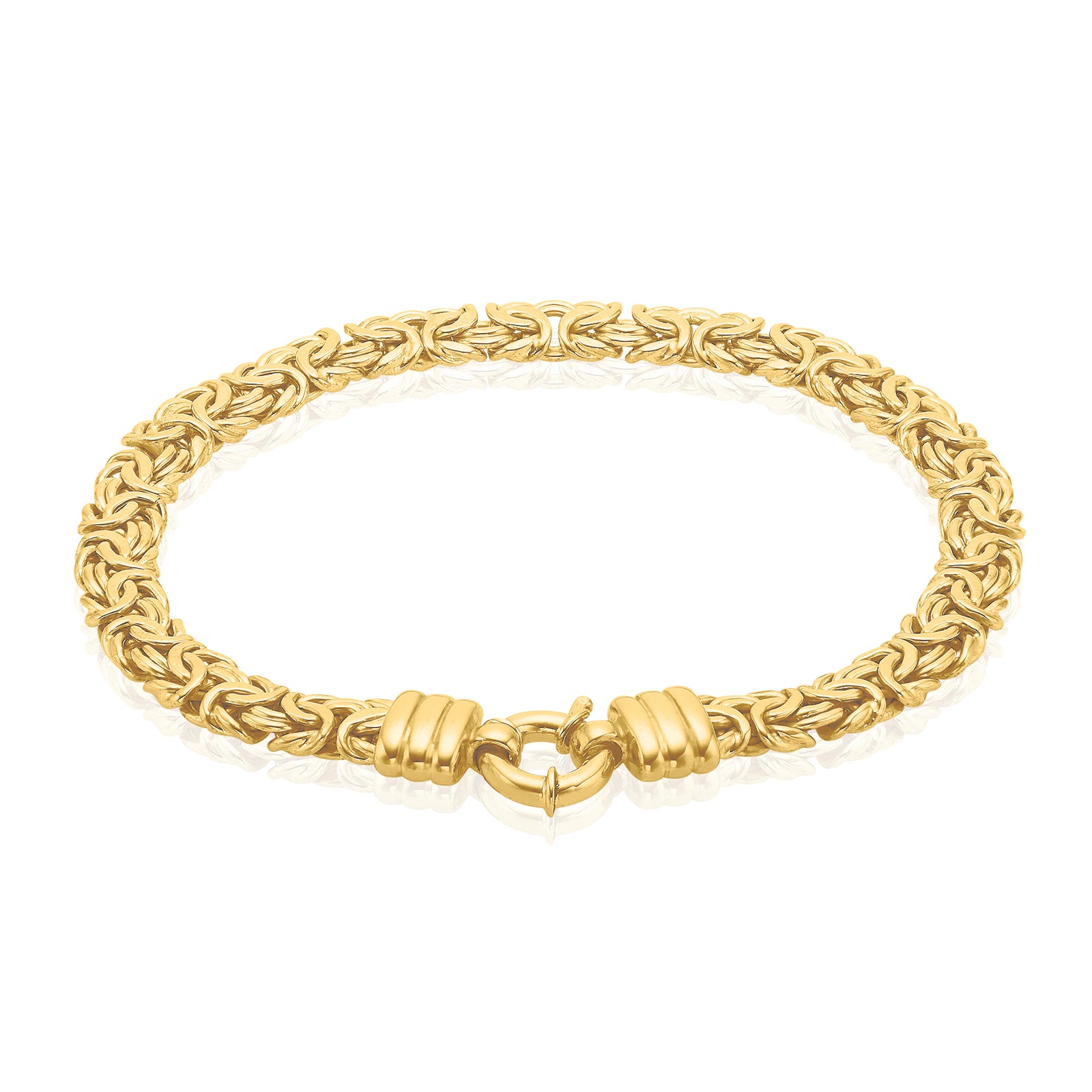 9ct Yellow and White Gold 19cm Fancy Hollow Bracelet