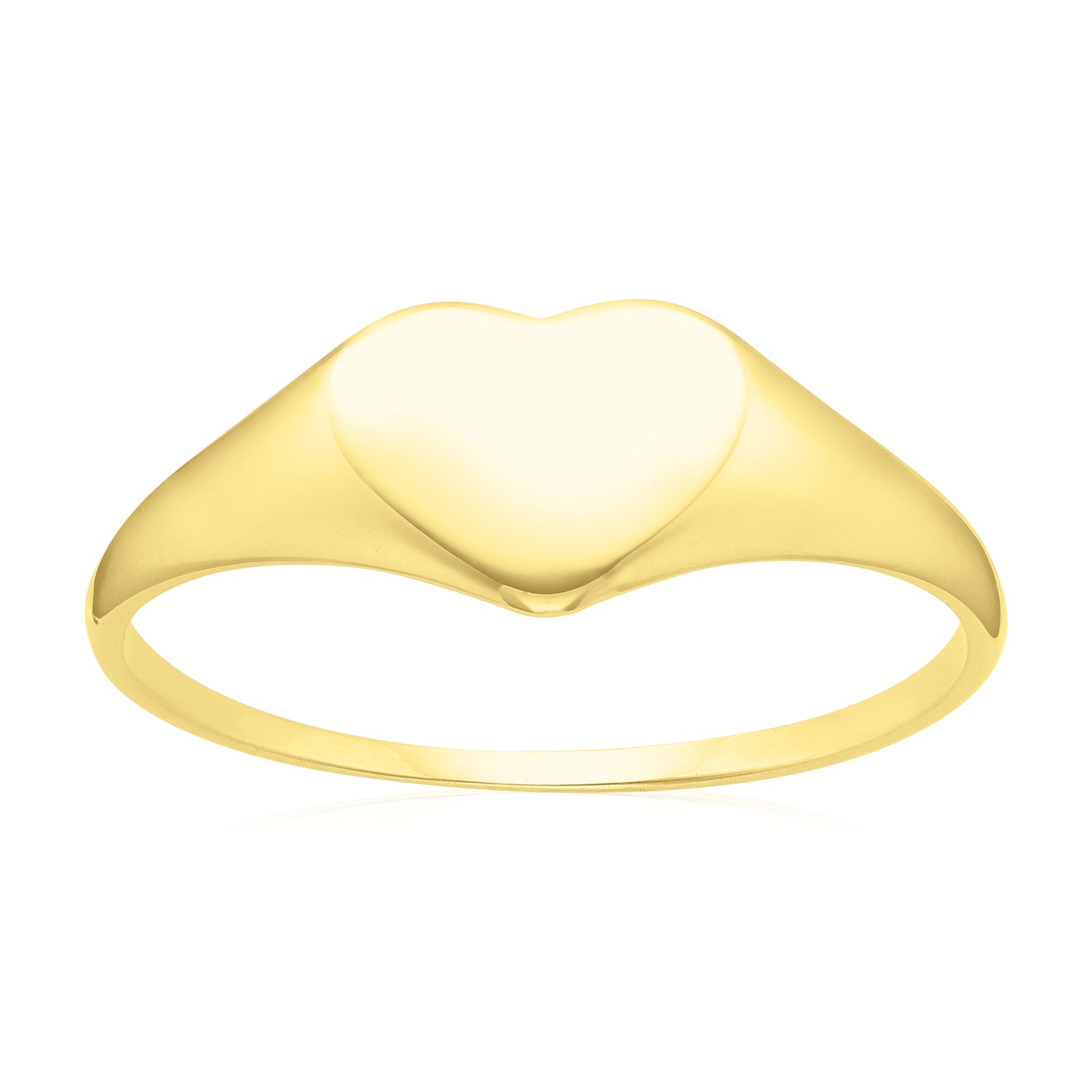 9ct Yellow Gold Heart Signet Ring