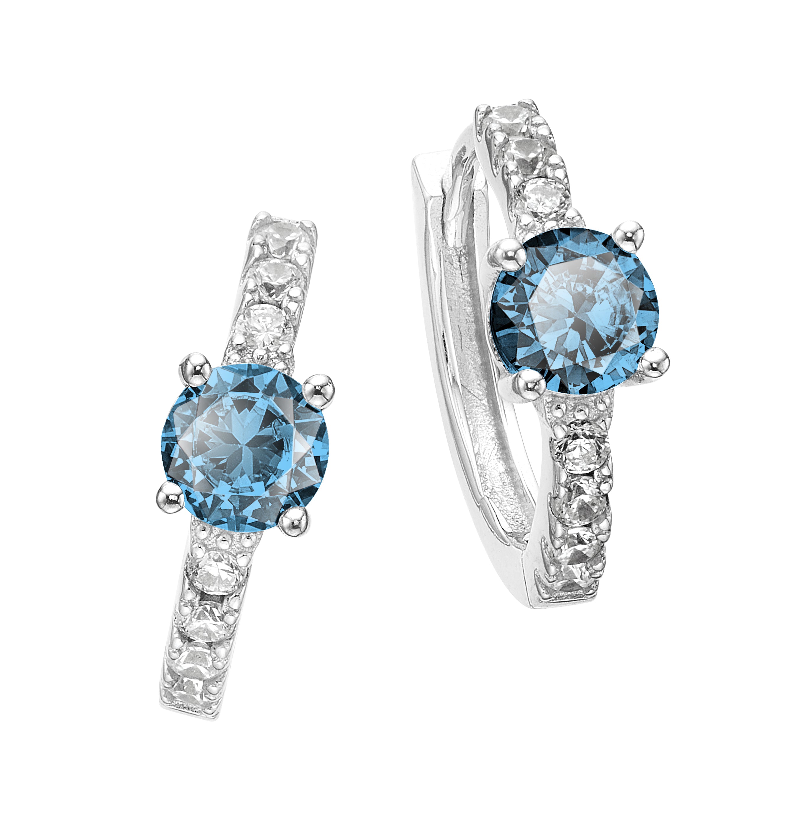 2.00 Carat (ctw) Blue Topaz Hoop Earrings in Sterling Silver - Walmart.ca